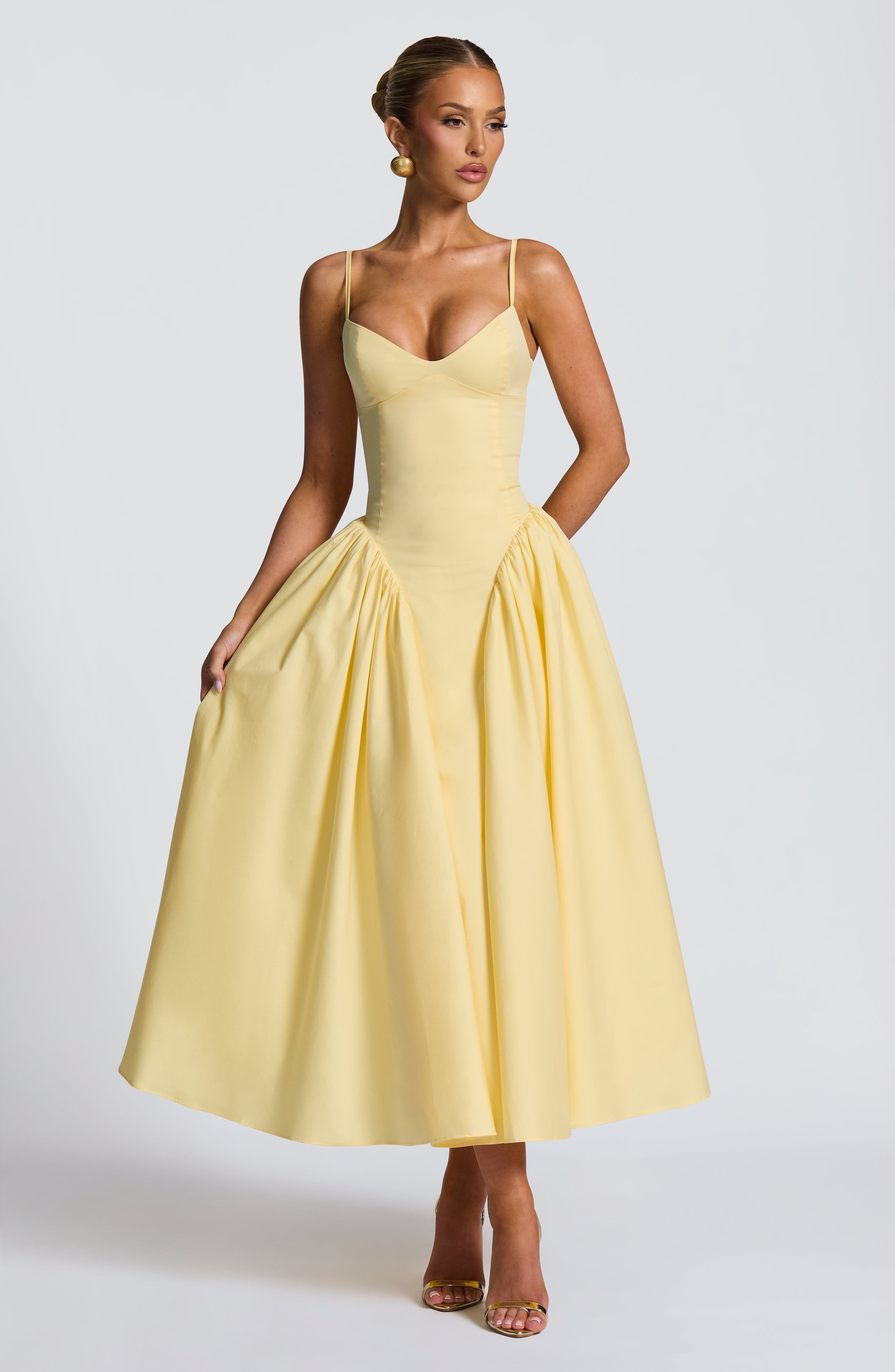 Emerson Midi Dress - Lemon - Napalia