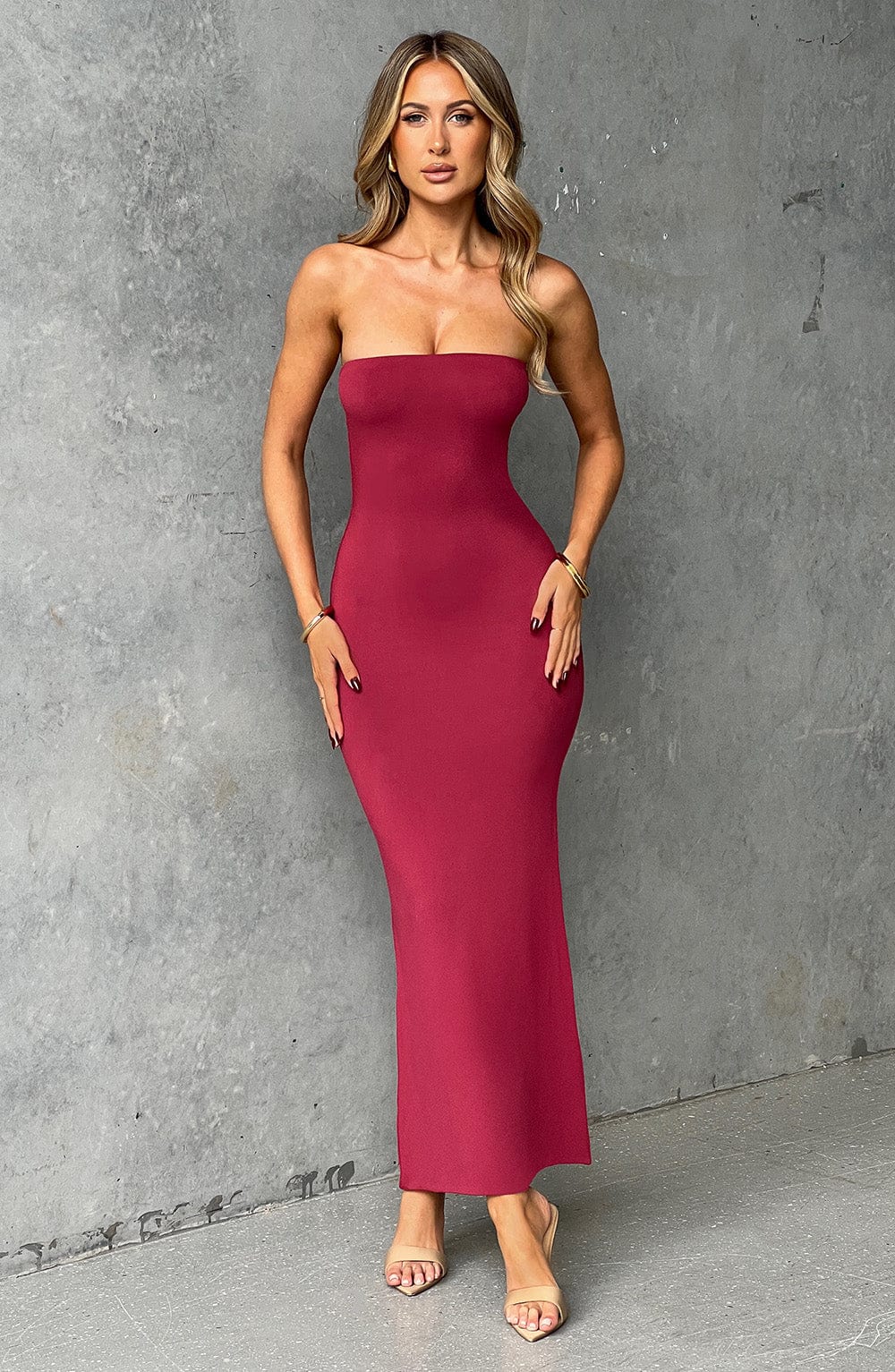 Emery Midi Dress - Cherry - Napalia