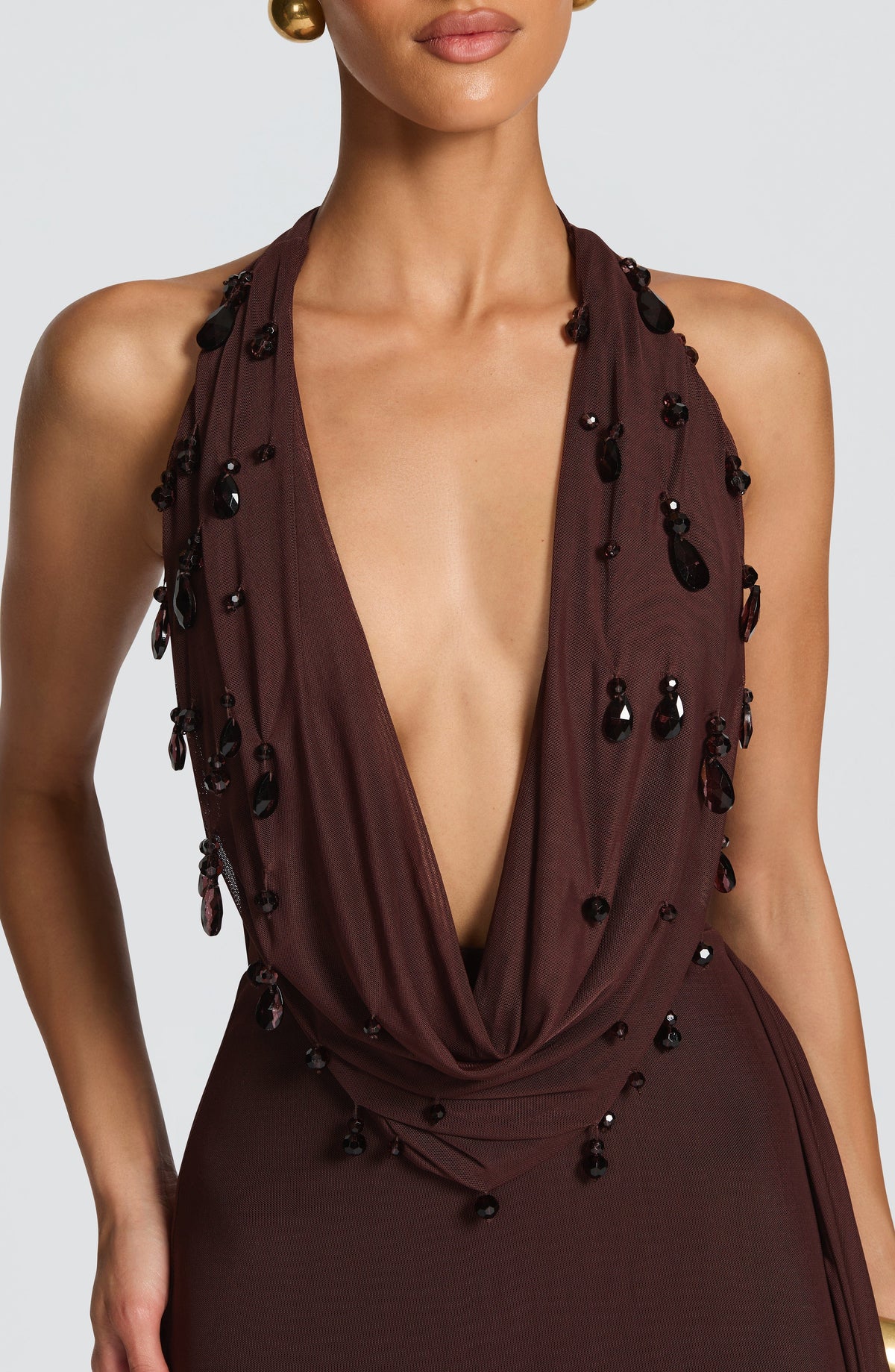 Fabia Maxi Dress - Plum Brown - Napalia