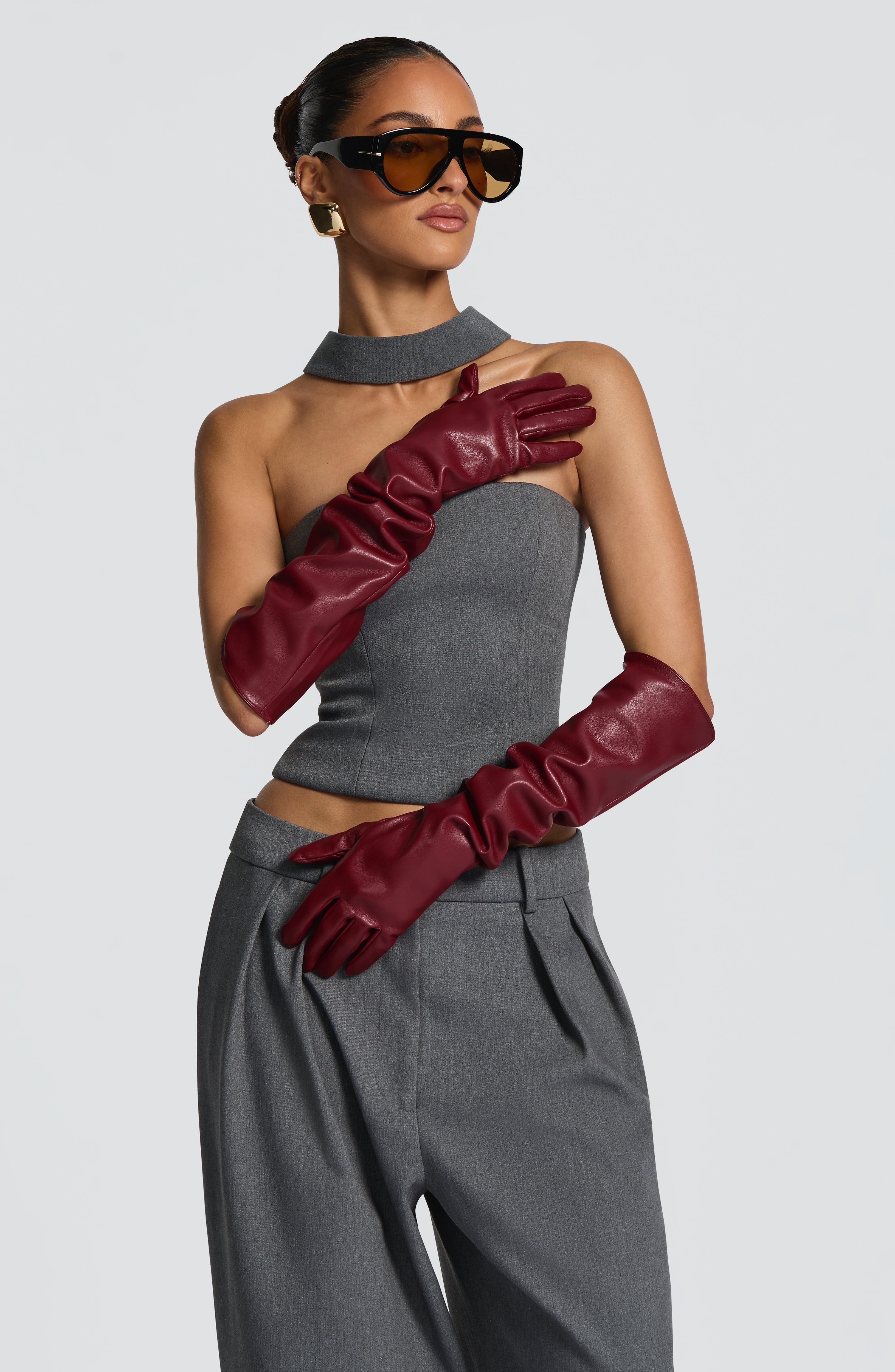 Frankie Gloves - Burgundy - Napalia