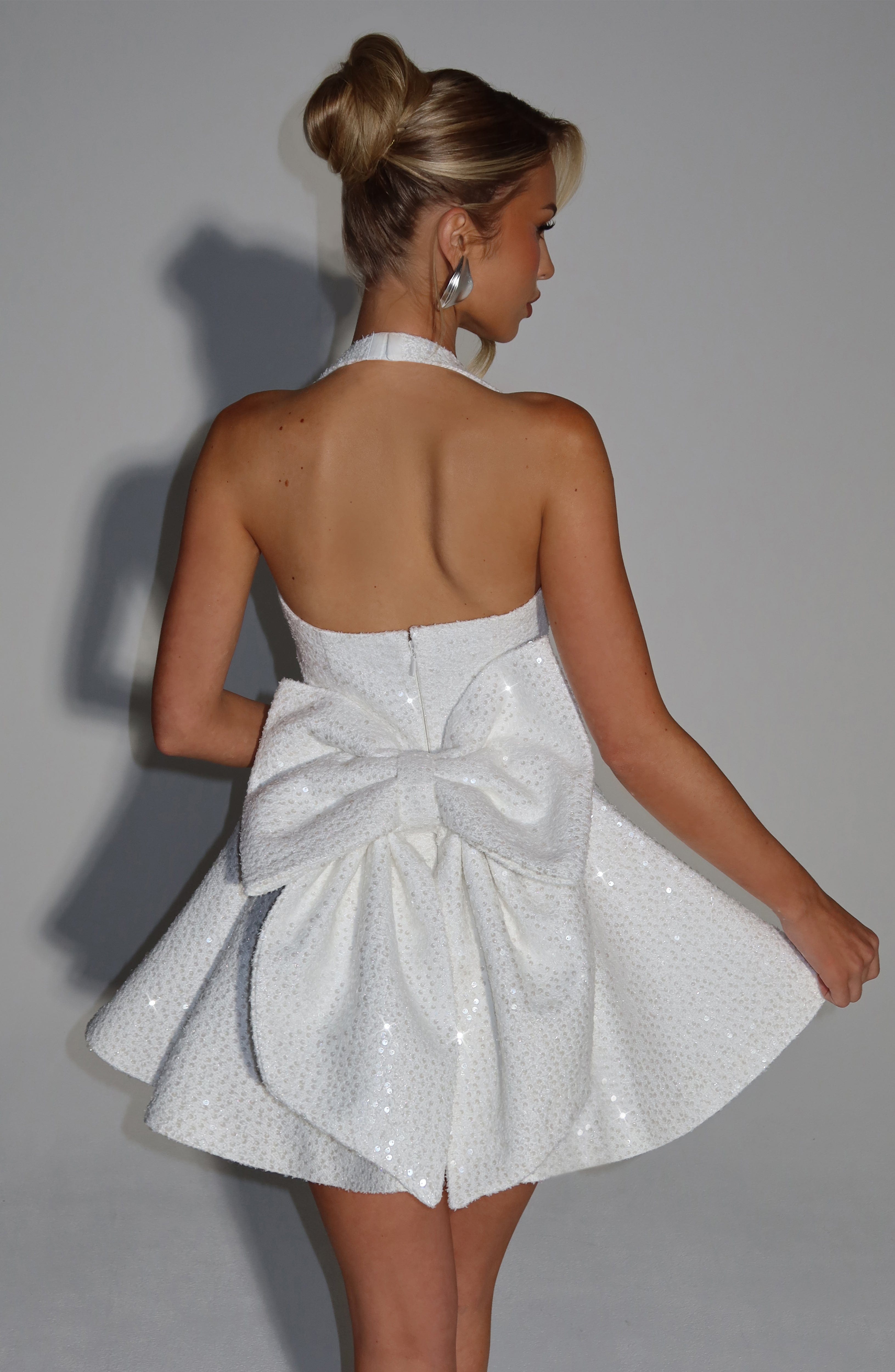Georgette Mini Dress - Ivory - Napalia