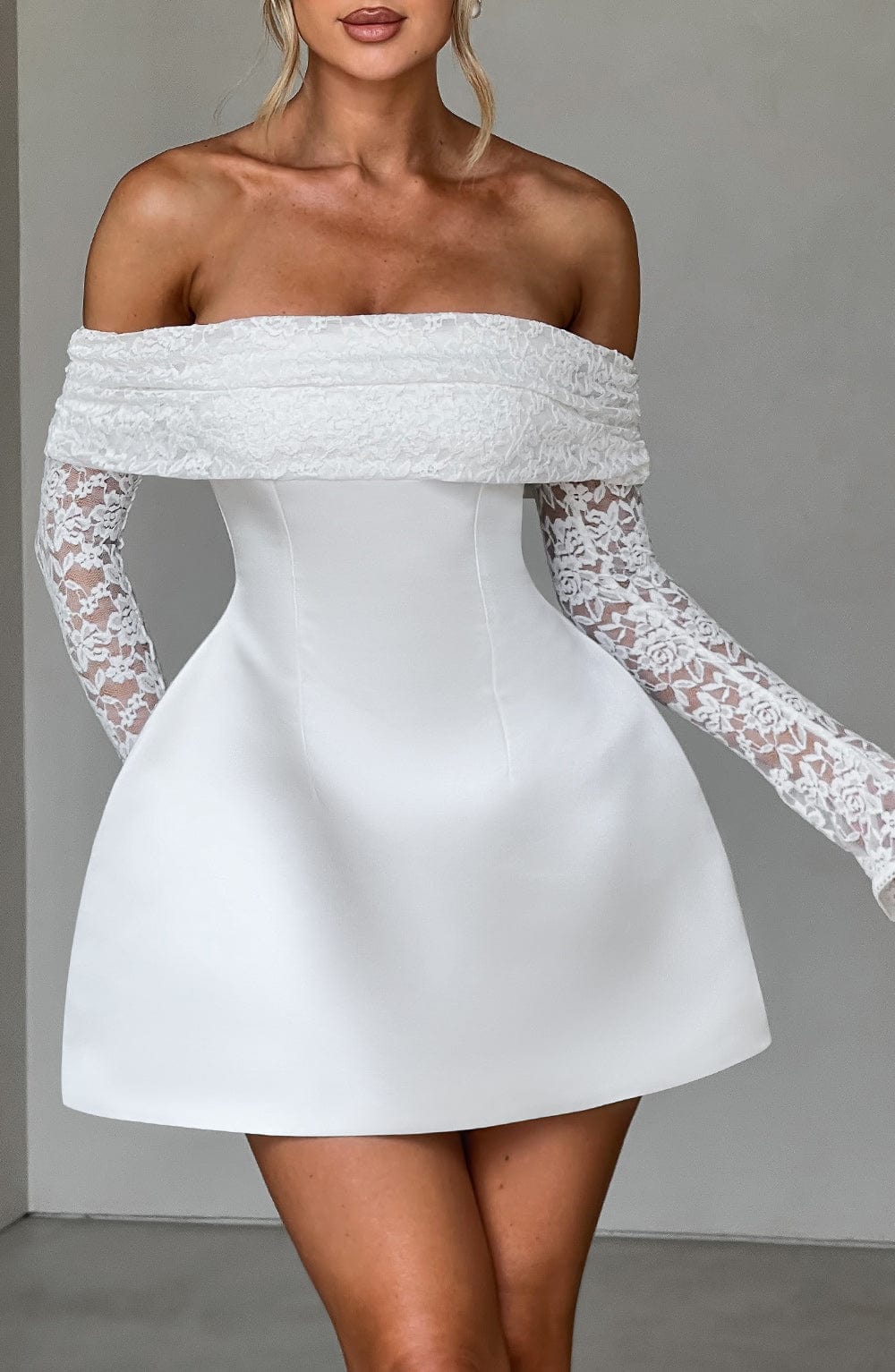 Georgianna Mini Dress - Ivory - Napalia
