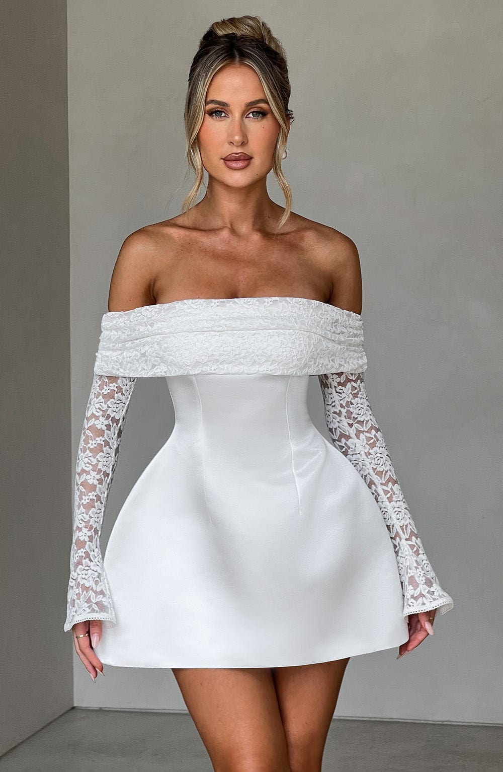 Georgianna Mini Dress - Ivory - Napalia