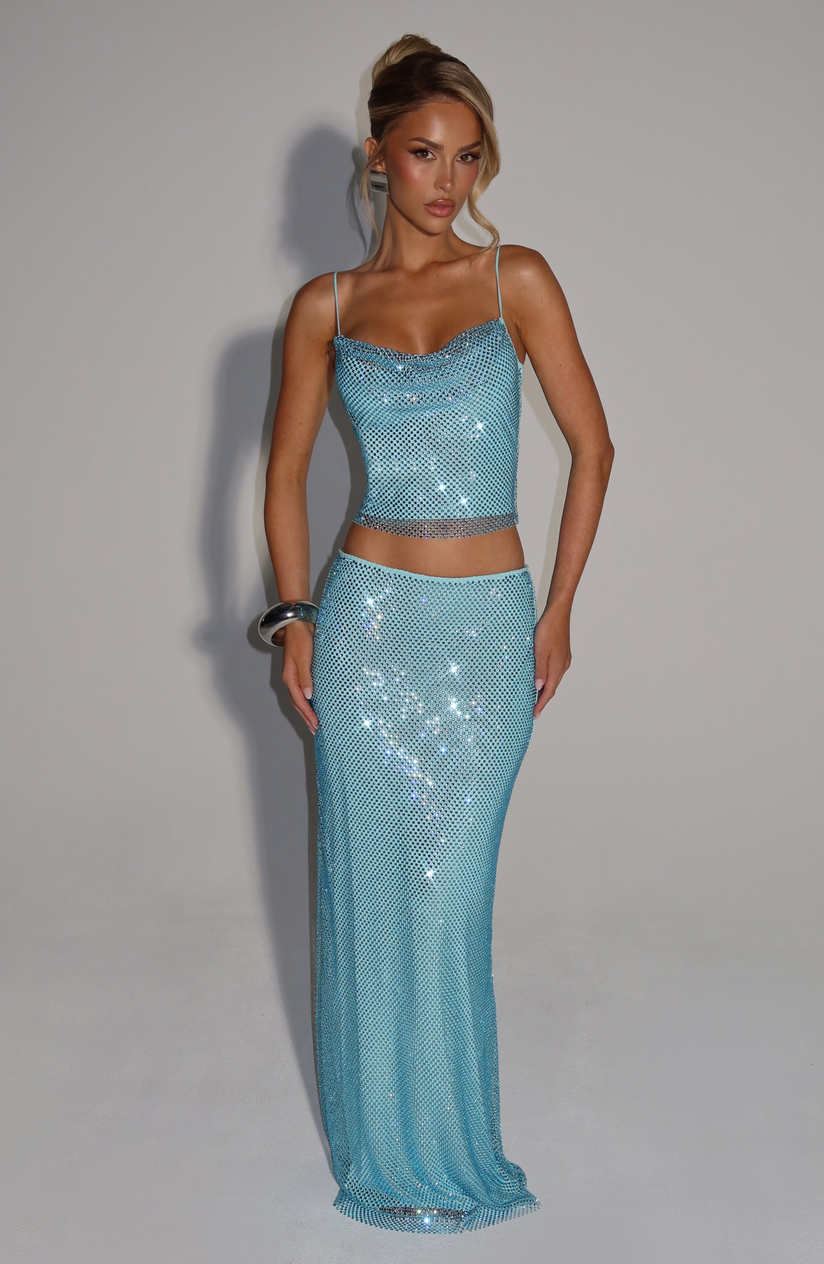 Hali Maxi Skirt - Aqua - Napalia