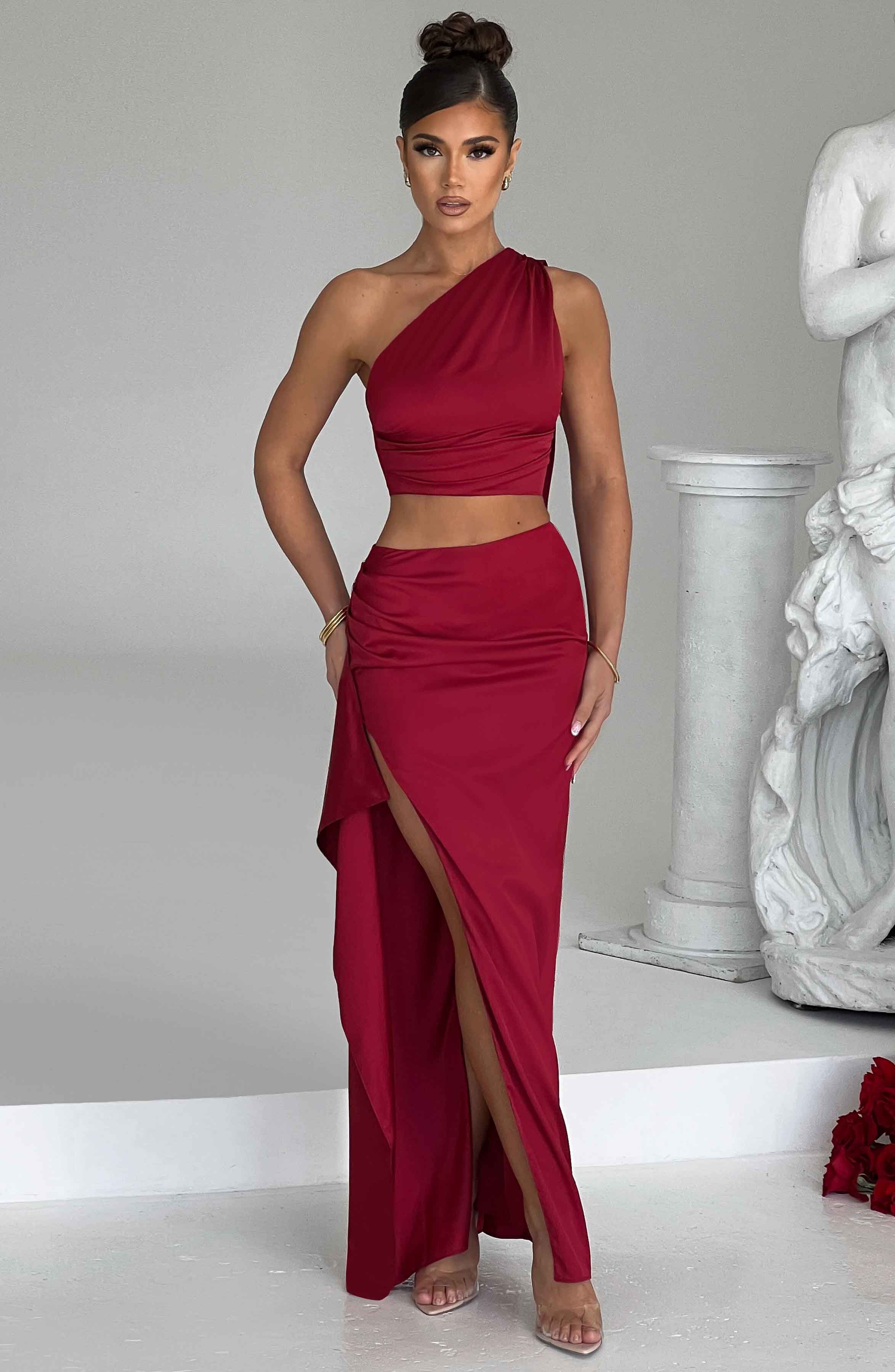 Halsey Maxi Skirt - Wine - Napalia
