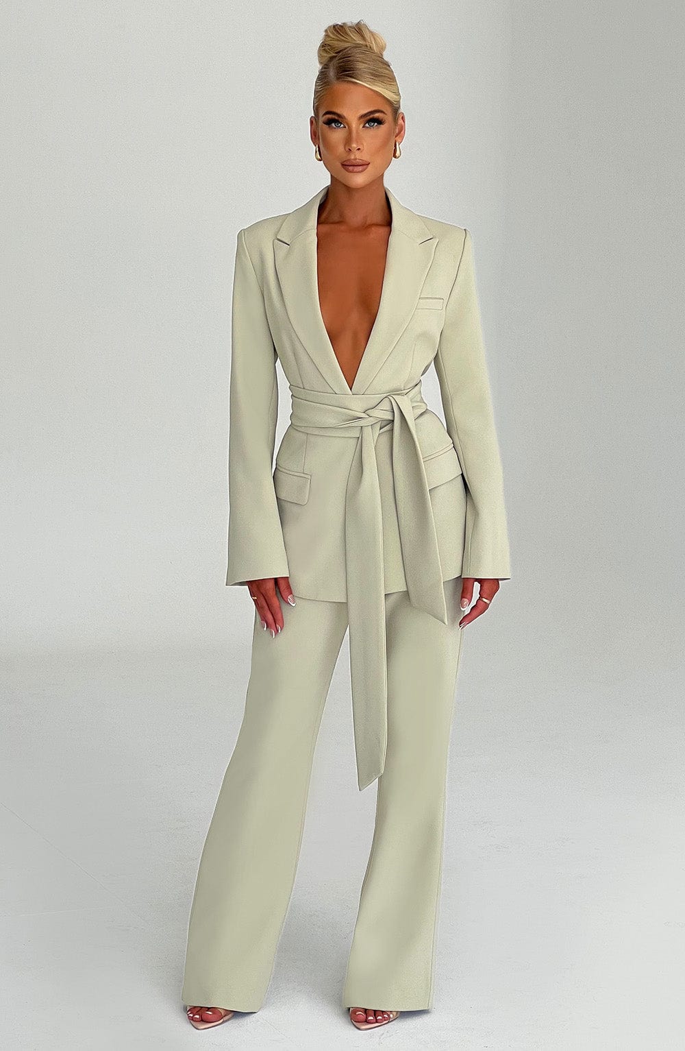 Hazel Suit Jacket - Sage - Napalia