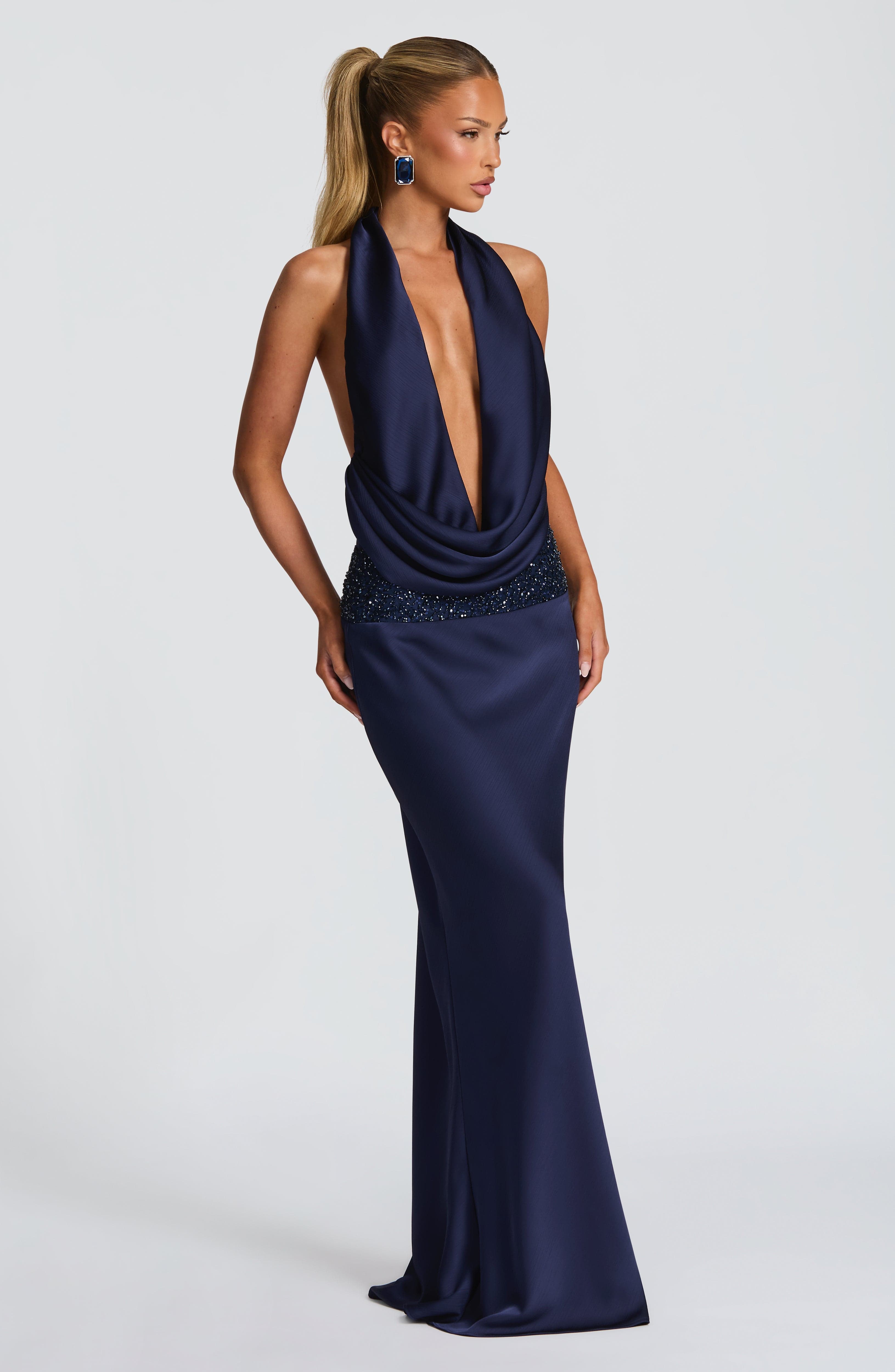 Ira Maxi Skirt - Navy - Napalia