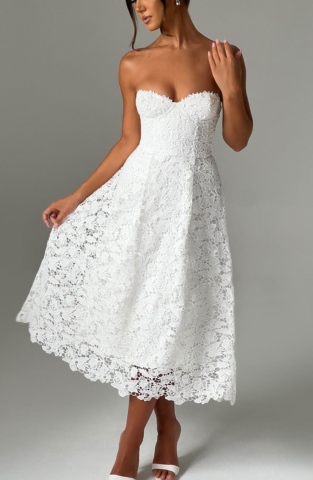 Ishani Midi Dress - Ivory - Napalia