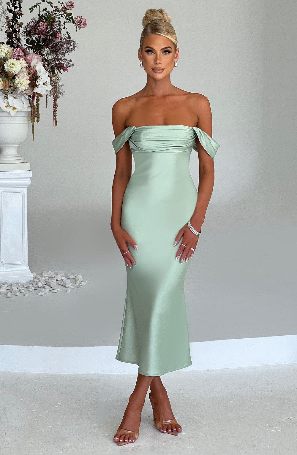 Jennifer Midi Dress - Mint - Napalia