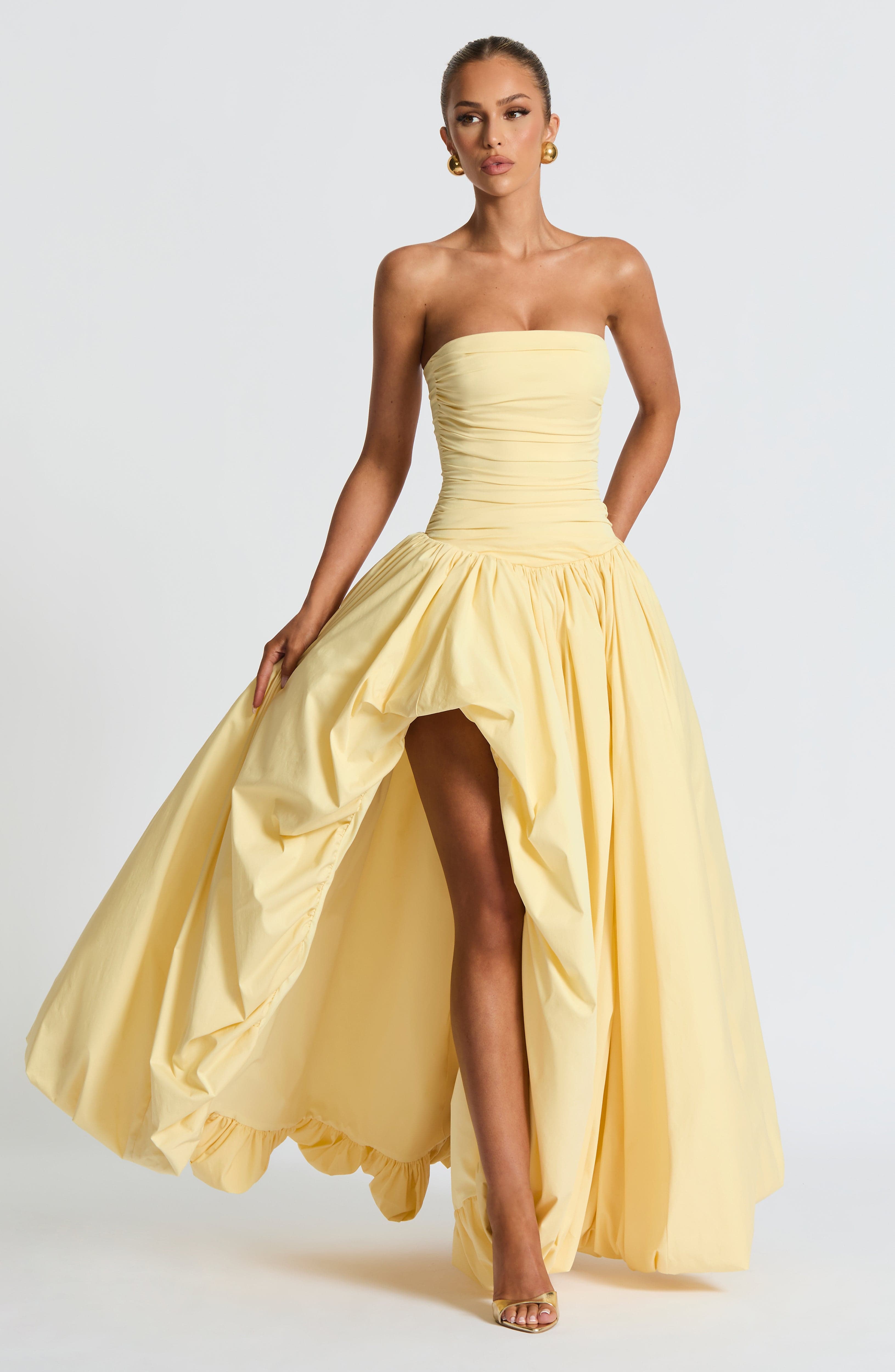 Jillian Maxi Dress - Lemon - Napalia