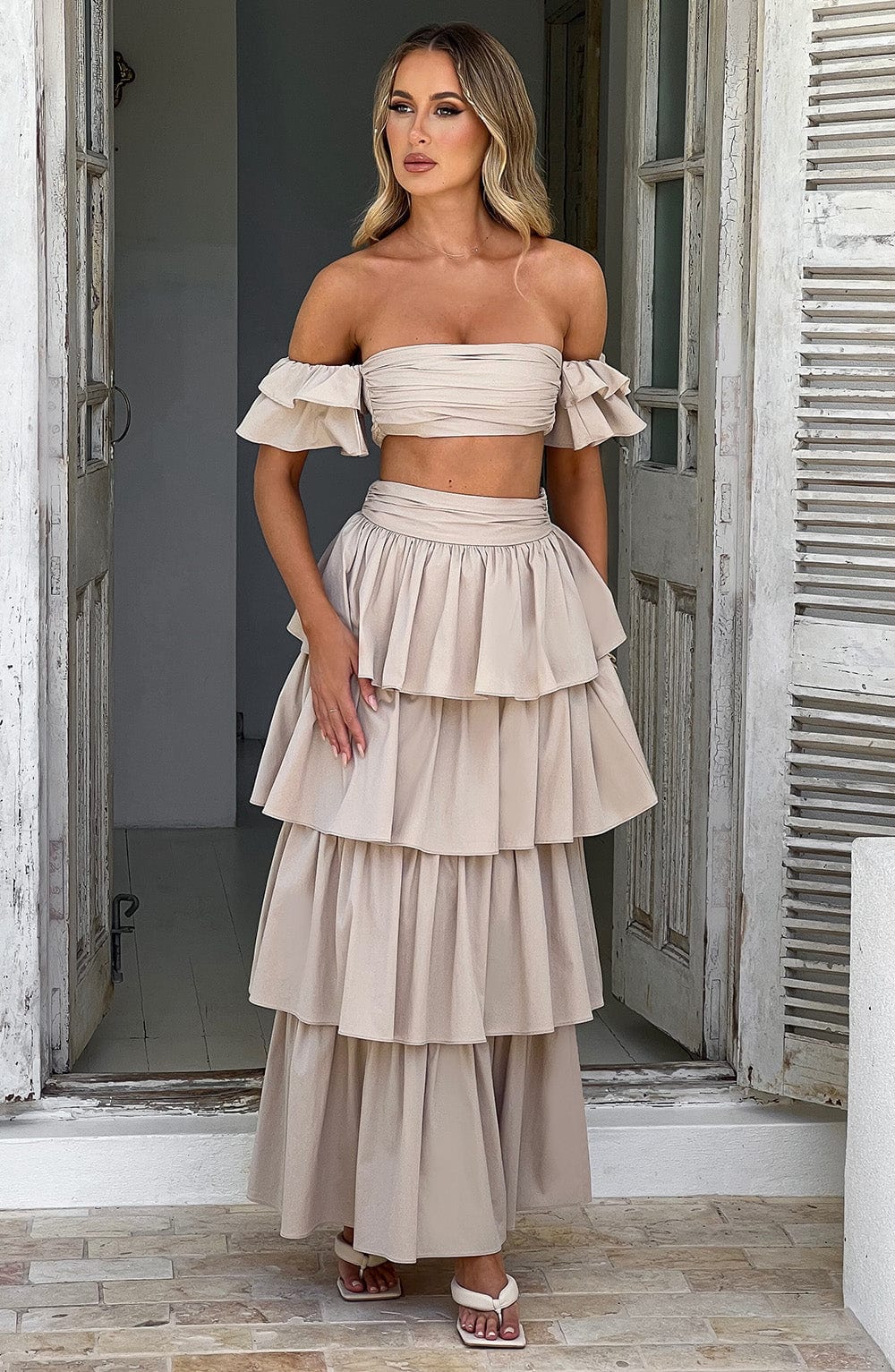 Joy Maxi Skirt - Beige - Napalia