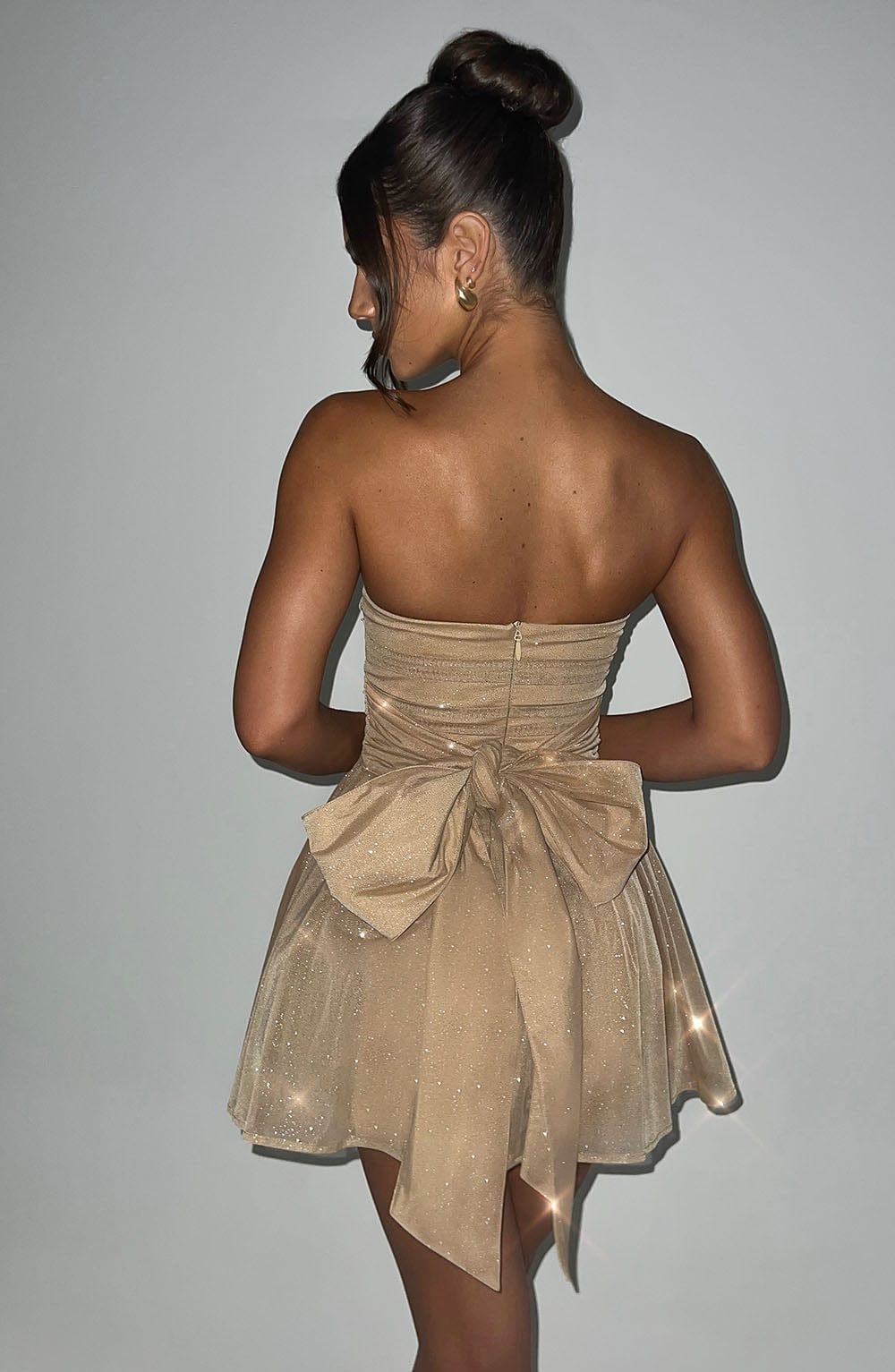 Katrina Mini Dress - Gold Sparkle - Napalia