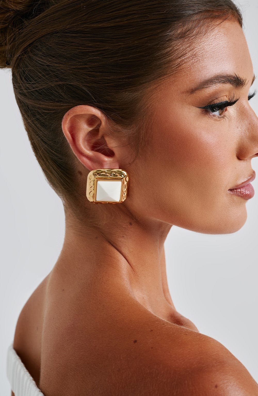 Kennedy Earrings - Ivory/Gold - Napalia