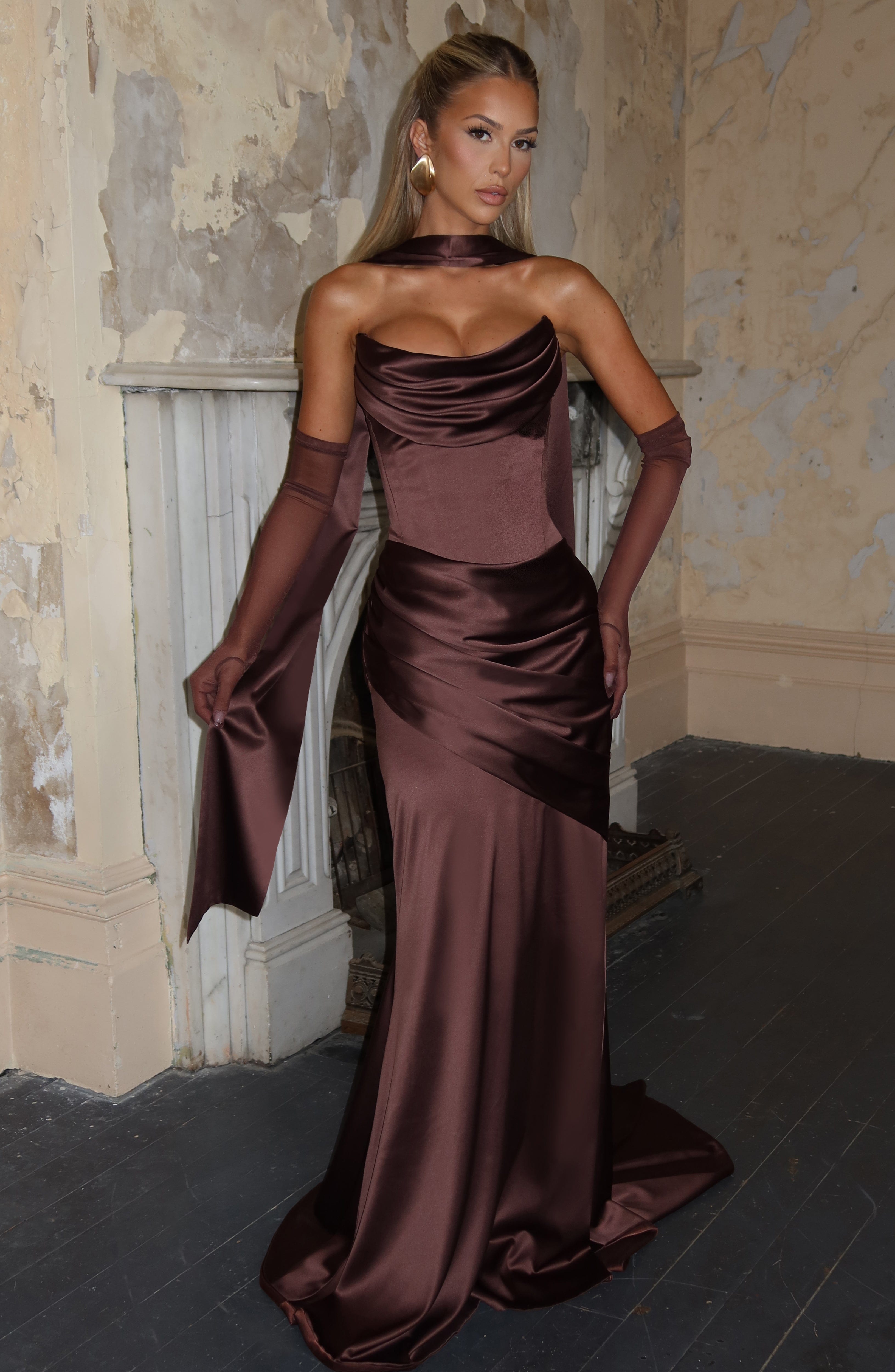 Kensington Maxi Dress - Plum Brown - Napalia