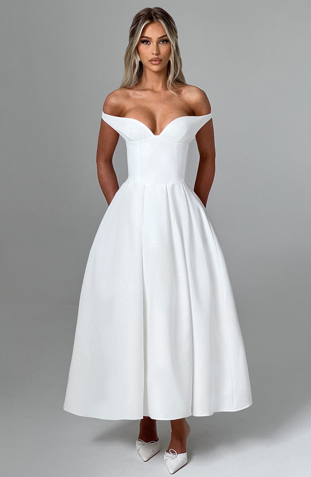 Lanetta Midi Dress - Ivory - Napalia