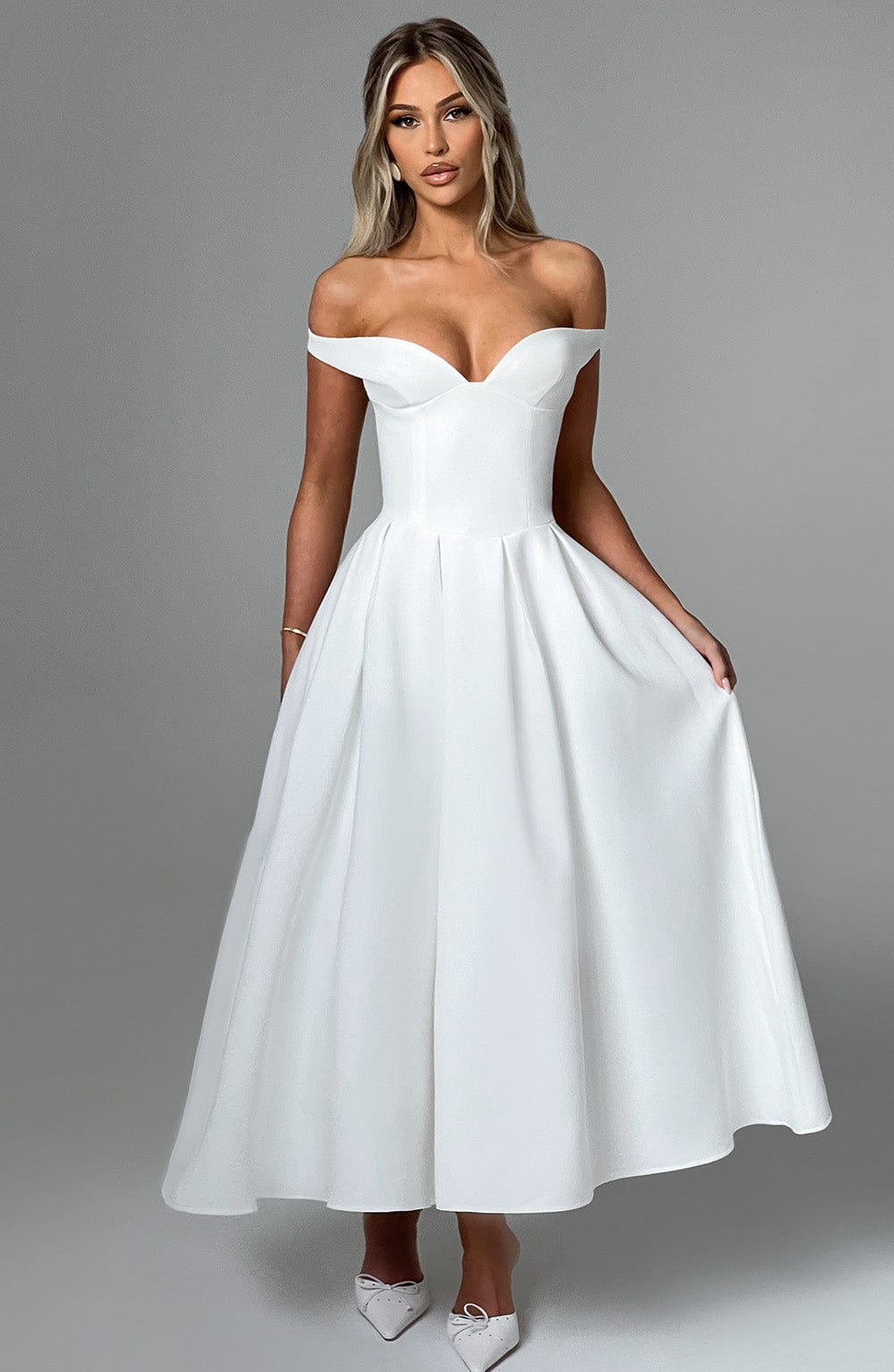 Lanetta Midi Dress - Ivory - Napalia