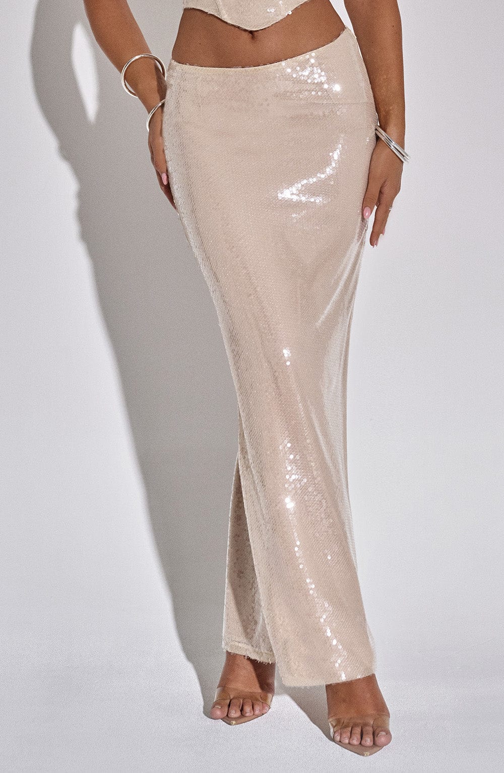 Larisa Maxi Skirt - Nude - Napalia