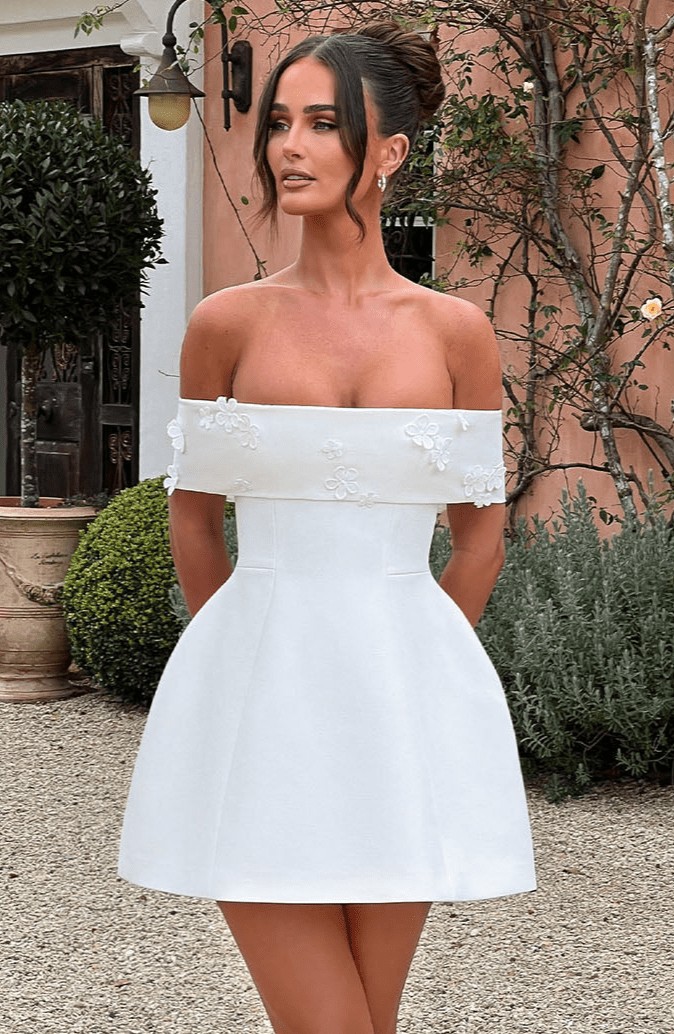 Laurel Mini Dress - Ivory - Napalia