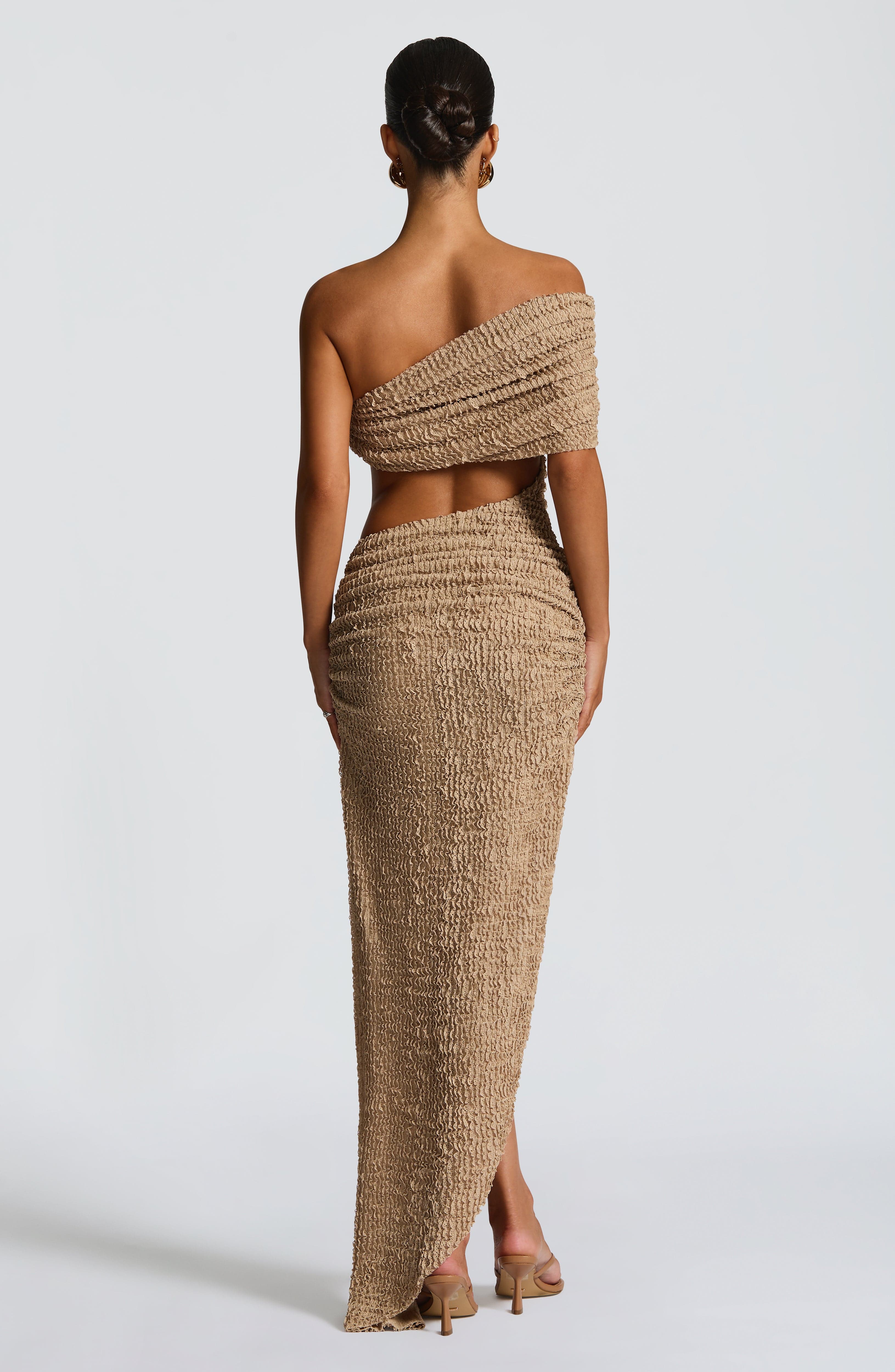 Laverna Midi Dress - Beige - Napalia