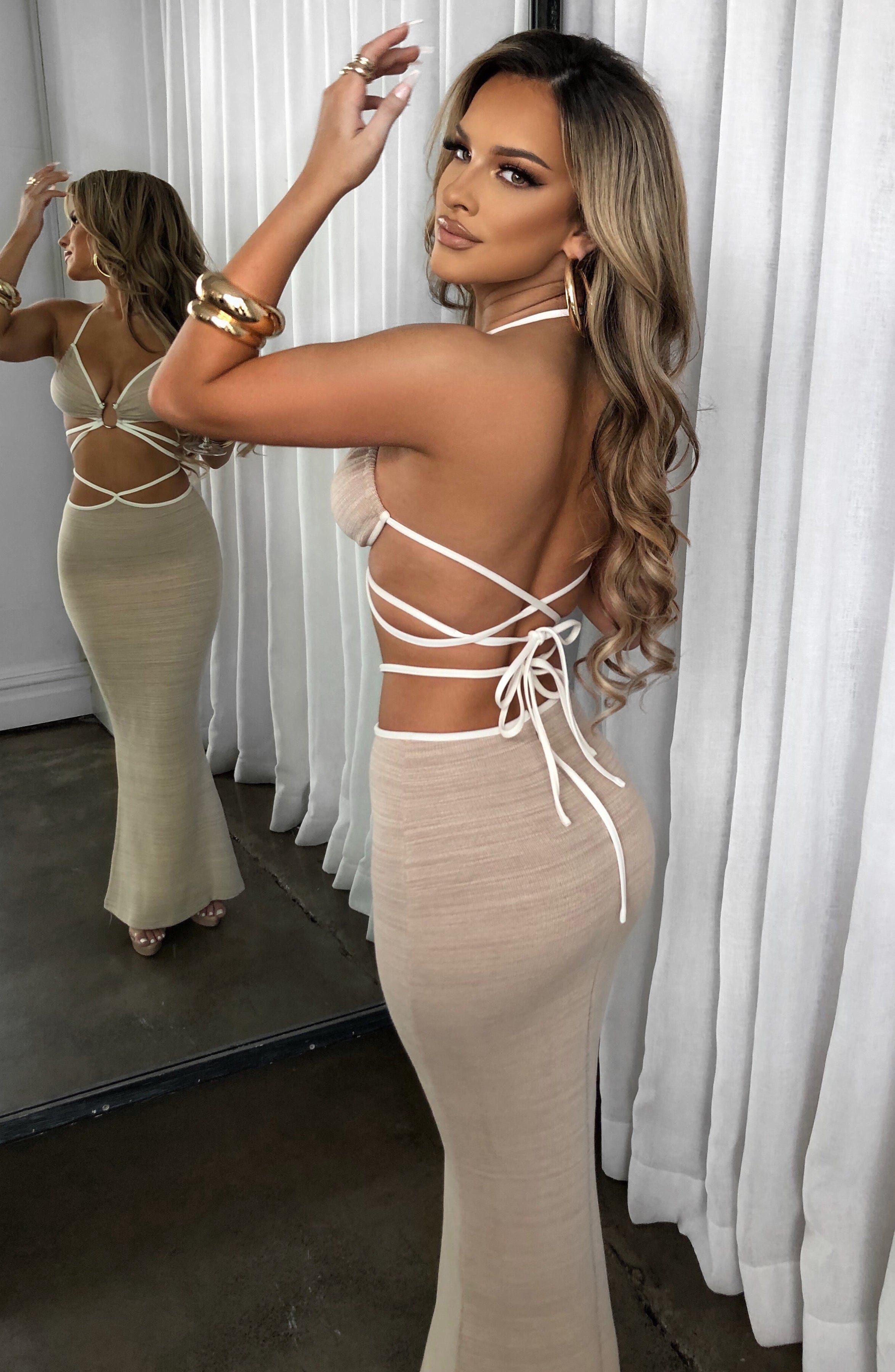 Lelita Maxi Skirt - Beige - Napalia