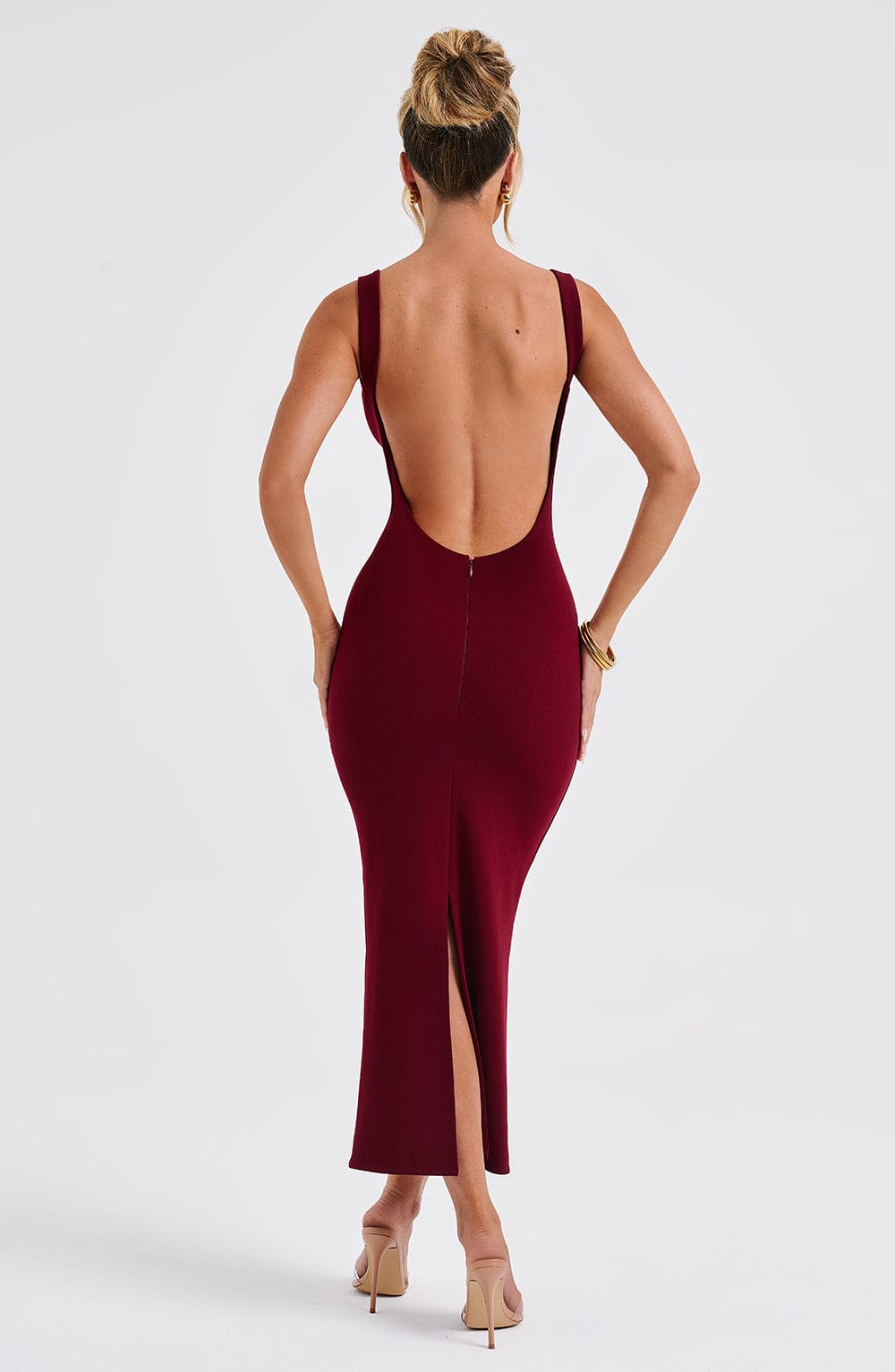 Lucinda Midi Dress - Burgundy - Napalia