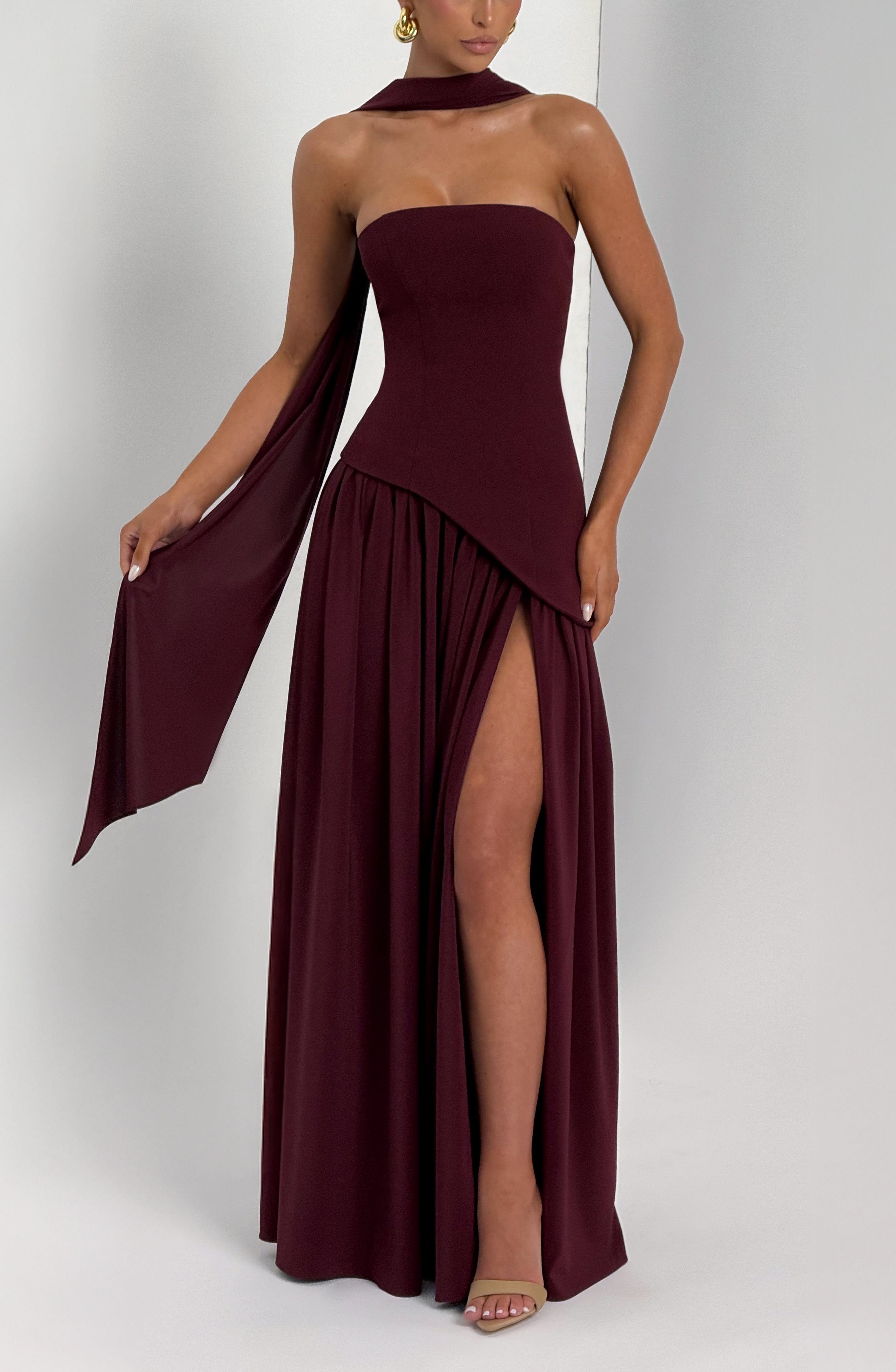 Maliyah Maxi Dress - Cherry Lacquer - Napalia