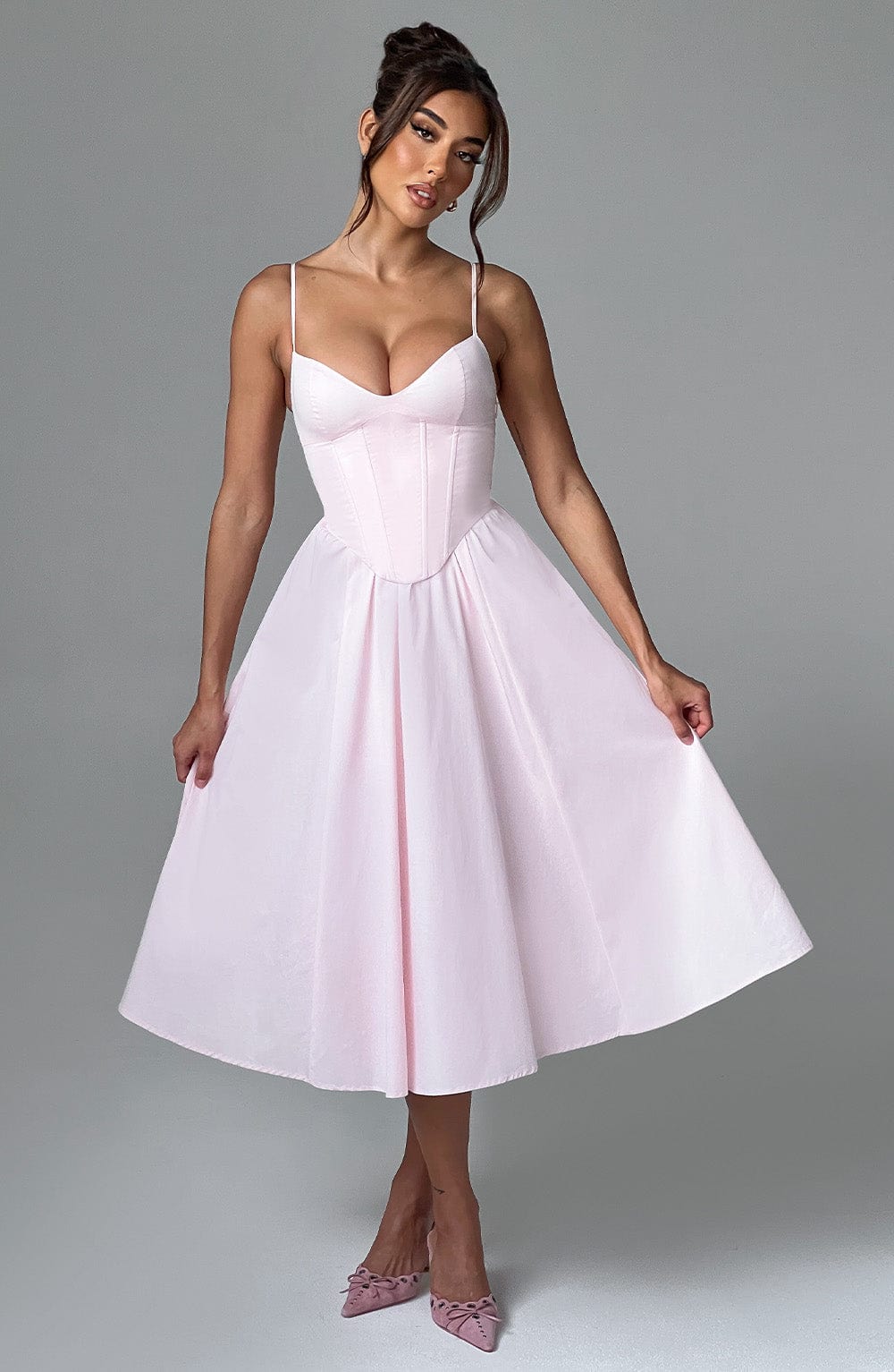 Mariella Midi Dress - Blush - Napalia