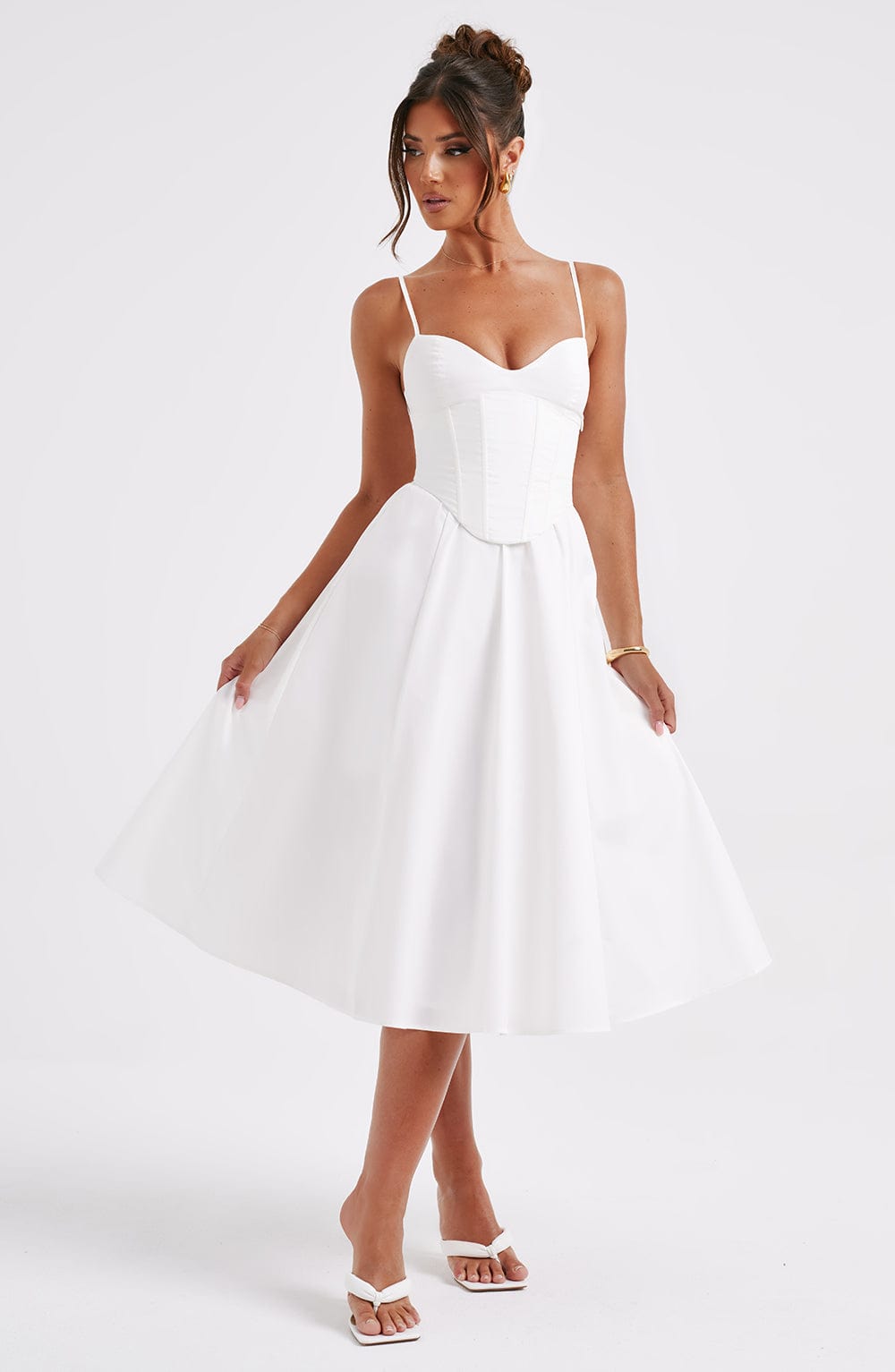 Mariella Midi Dress - Ivory - Napalia
