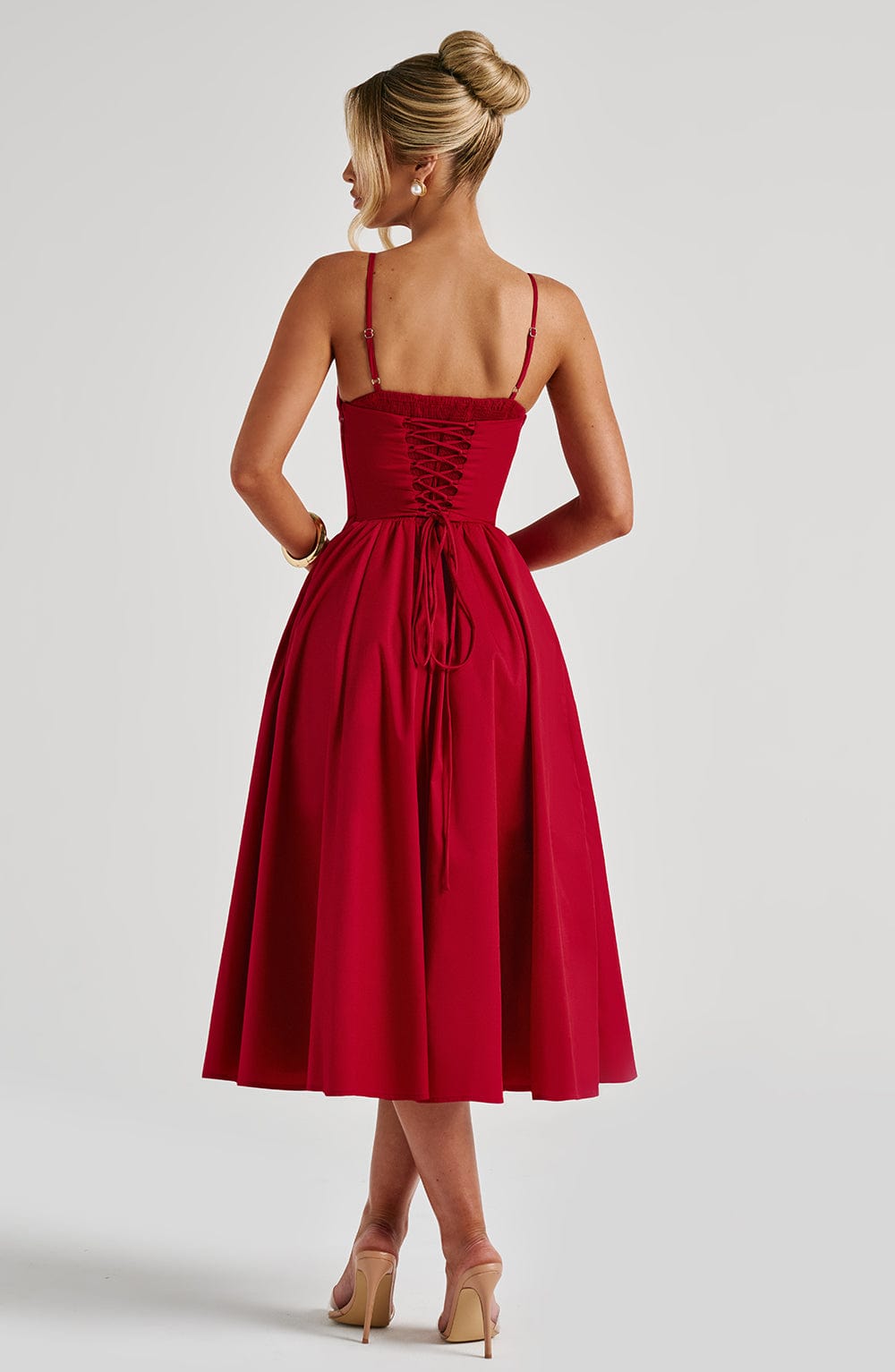 Mariella Midi Dress - Red - Napalia
