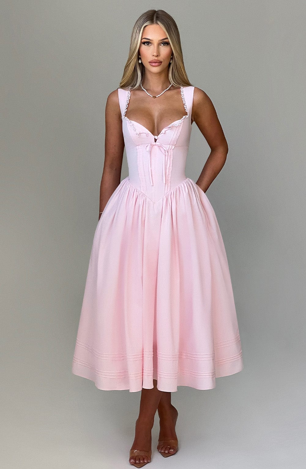Marlena Midi Dress - Blush - Napalia