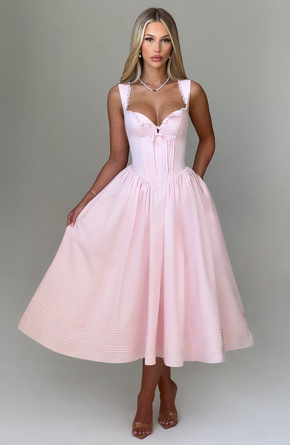 Marlena Midi Dress - Blush - Napalia