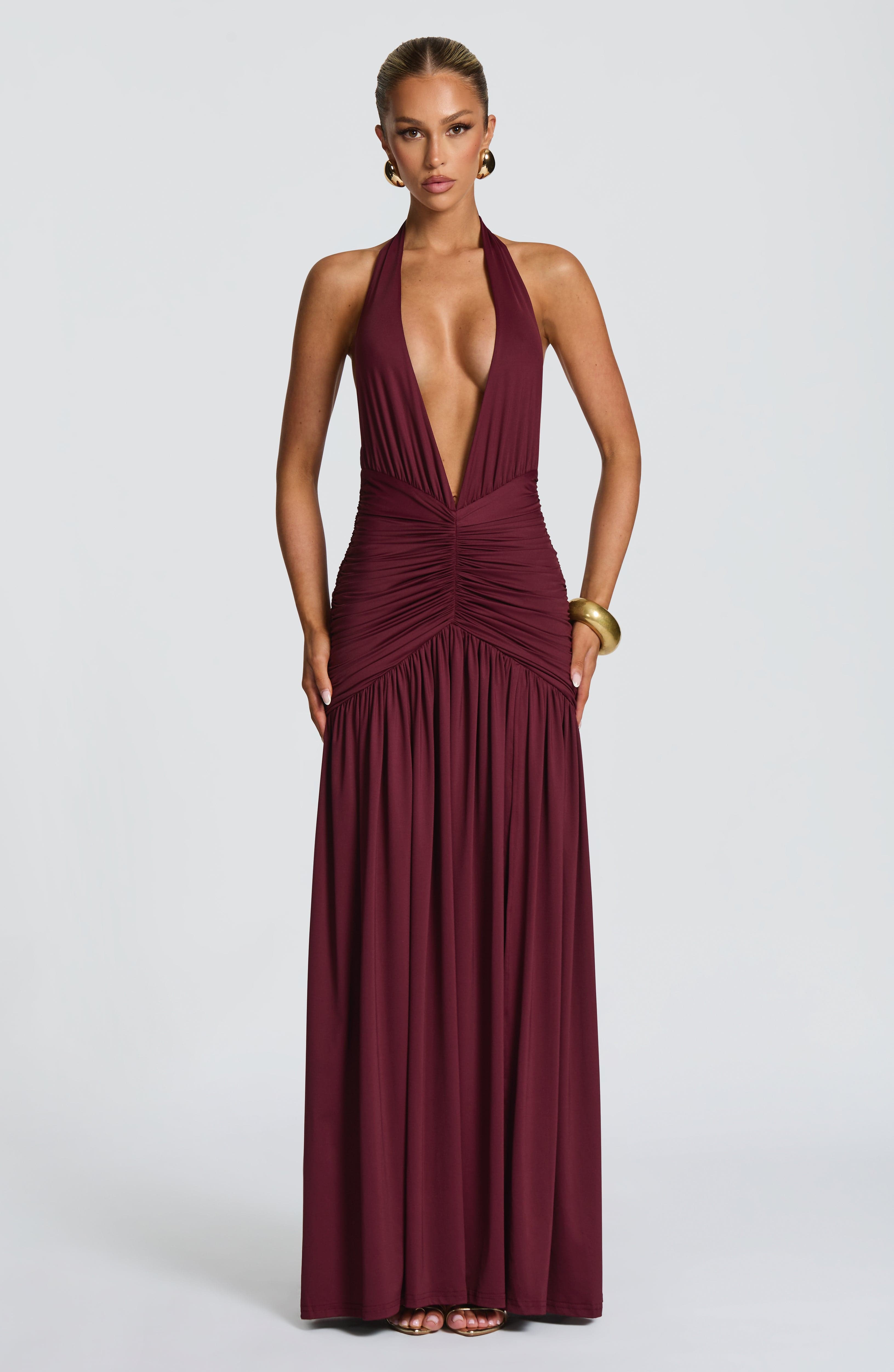 Melania Maxi Dress - Cherry Lacquer - Napalia