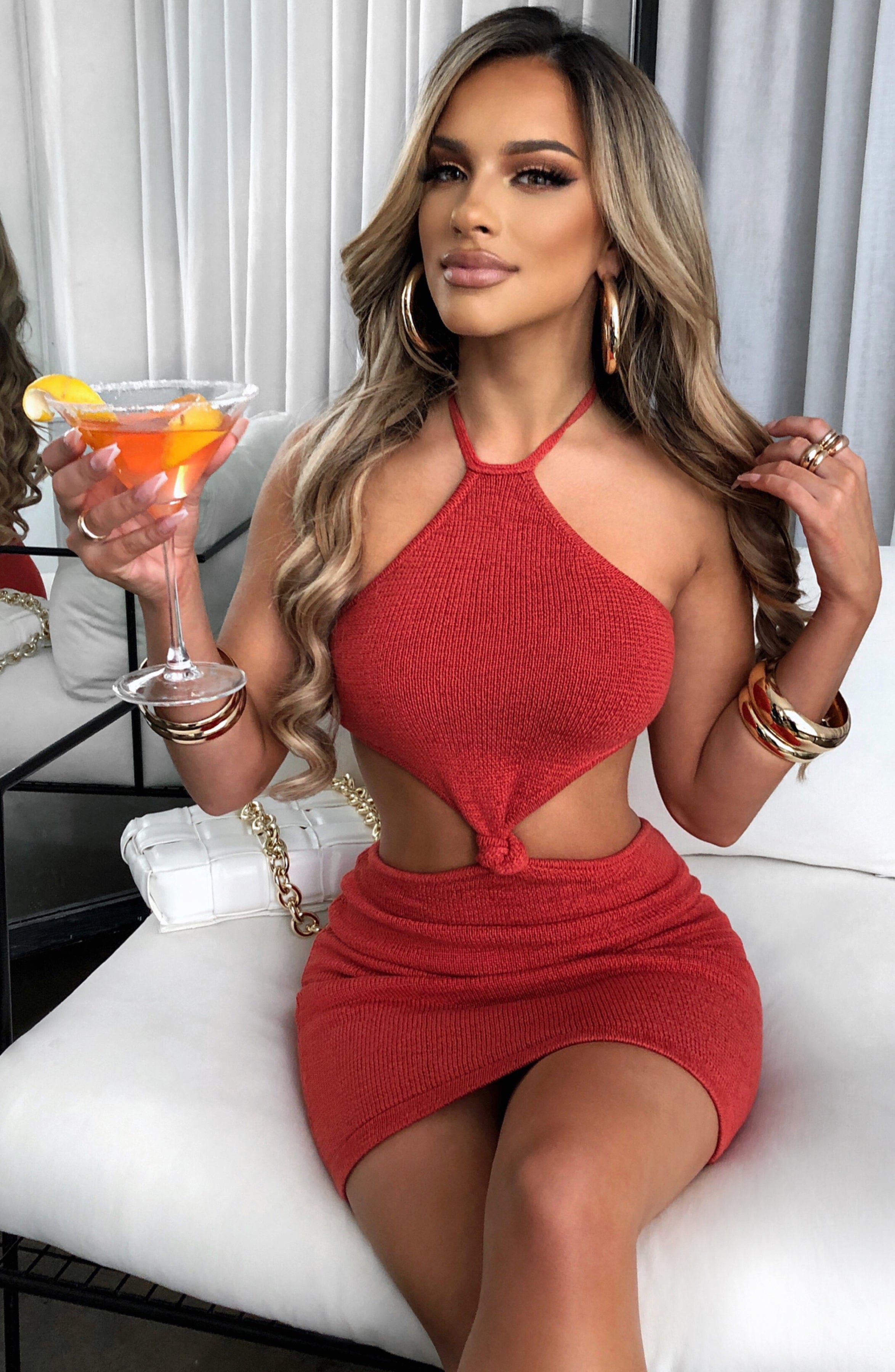 Mimosa Mini Dress - Red - Napalia