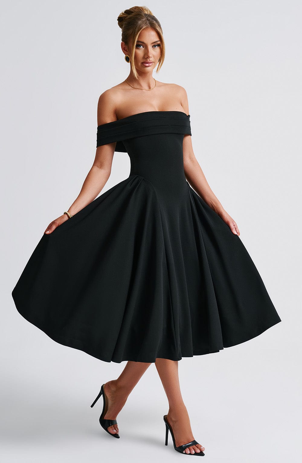 Miranda Midi Dress - Black - Napalia