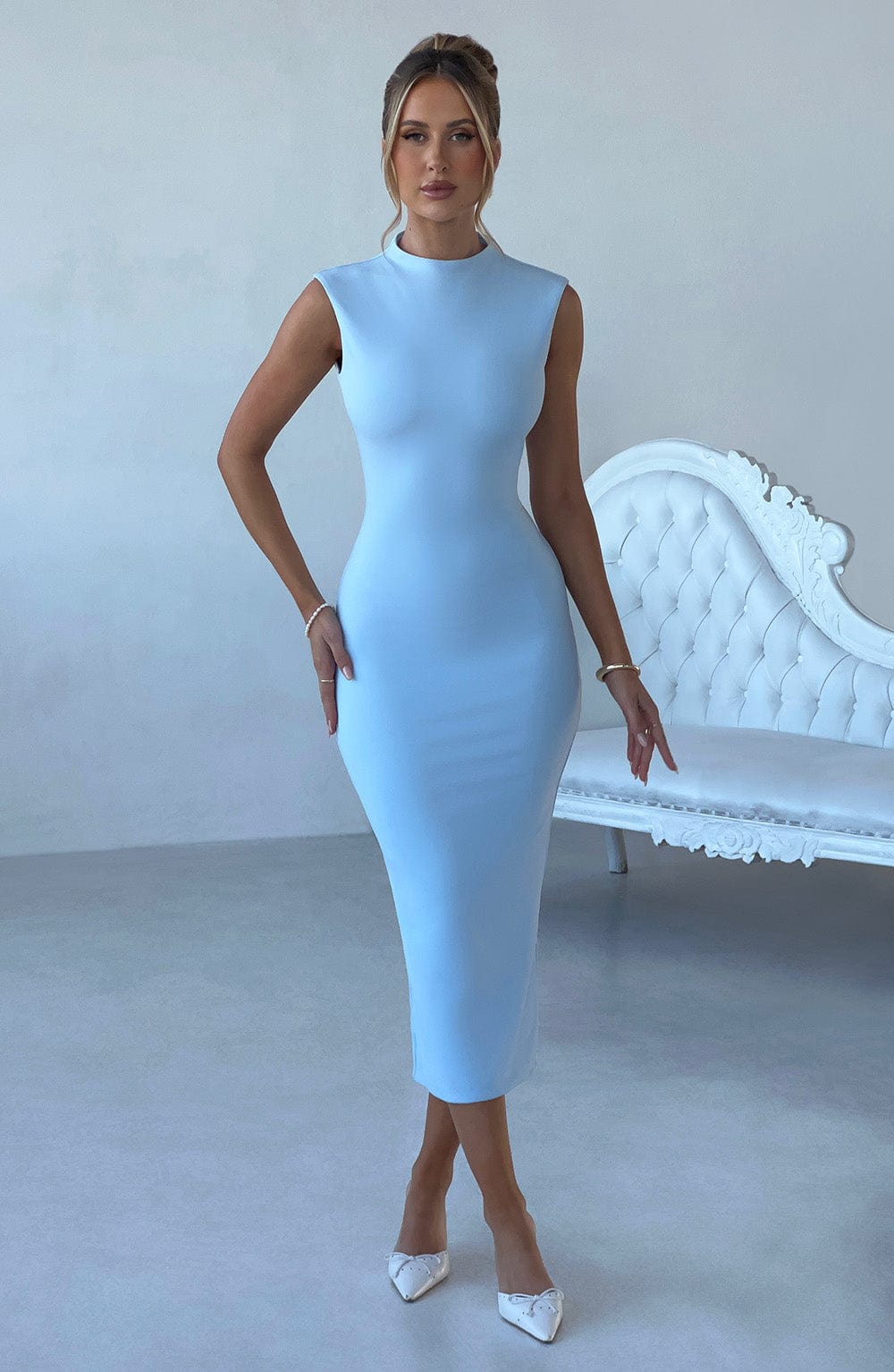 Moira Midi Dress - Blue - Napalia