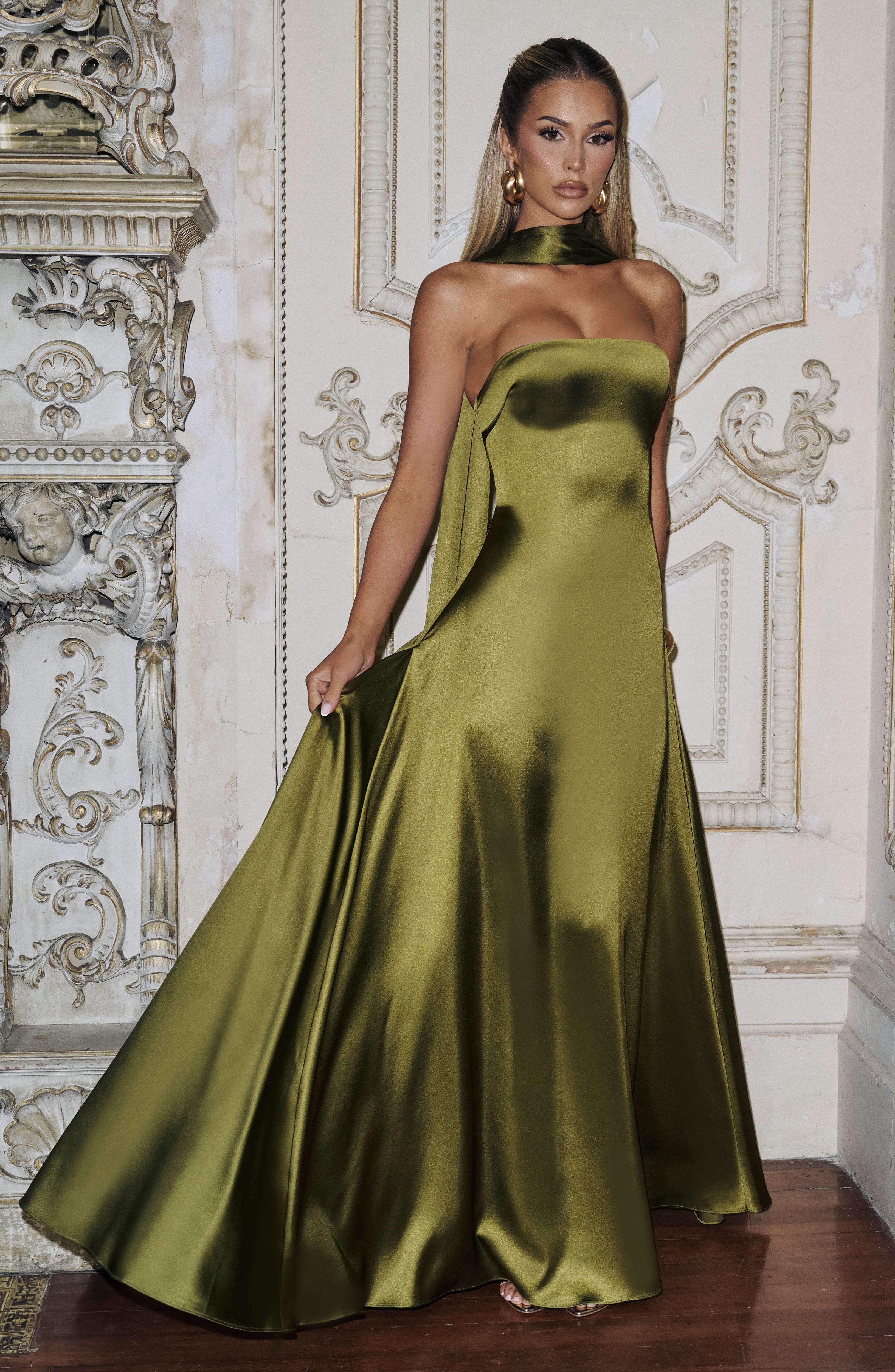 Morven Maxi Dress - Deep Olive - Napalia