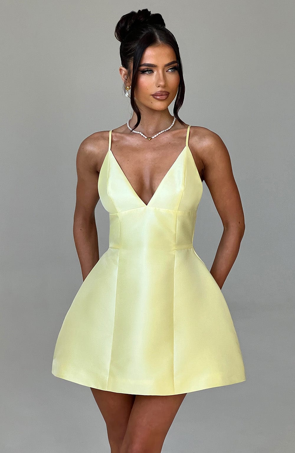 Nicole Mini Dress - Lemon - Napalia