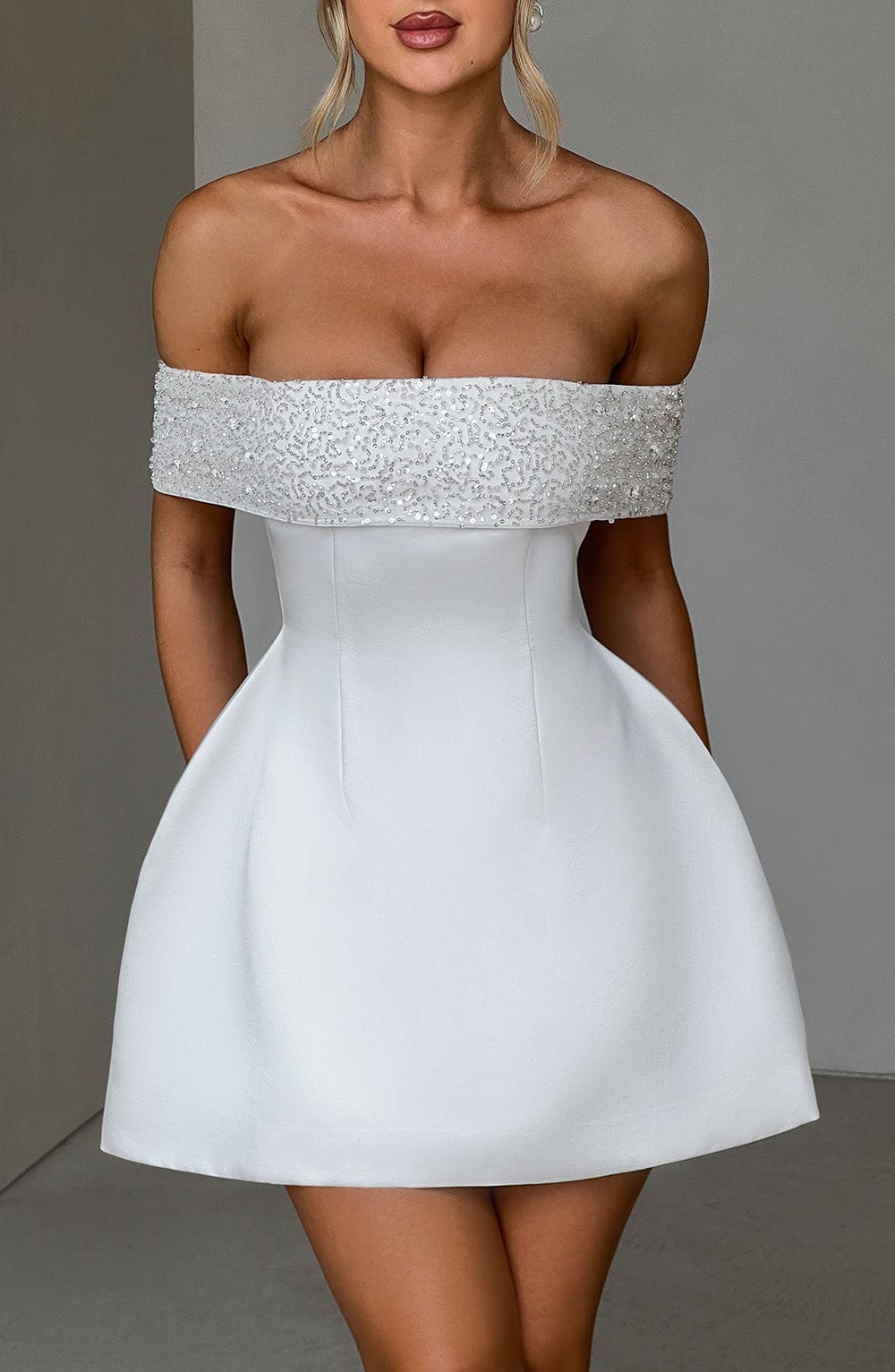 Noelle Mini Dress - Ivory - Napalia
