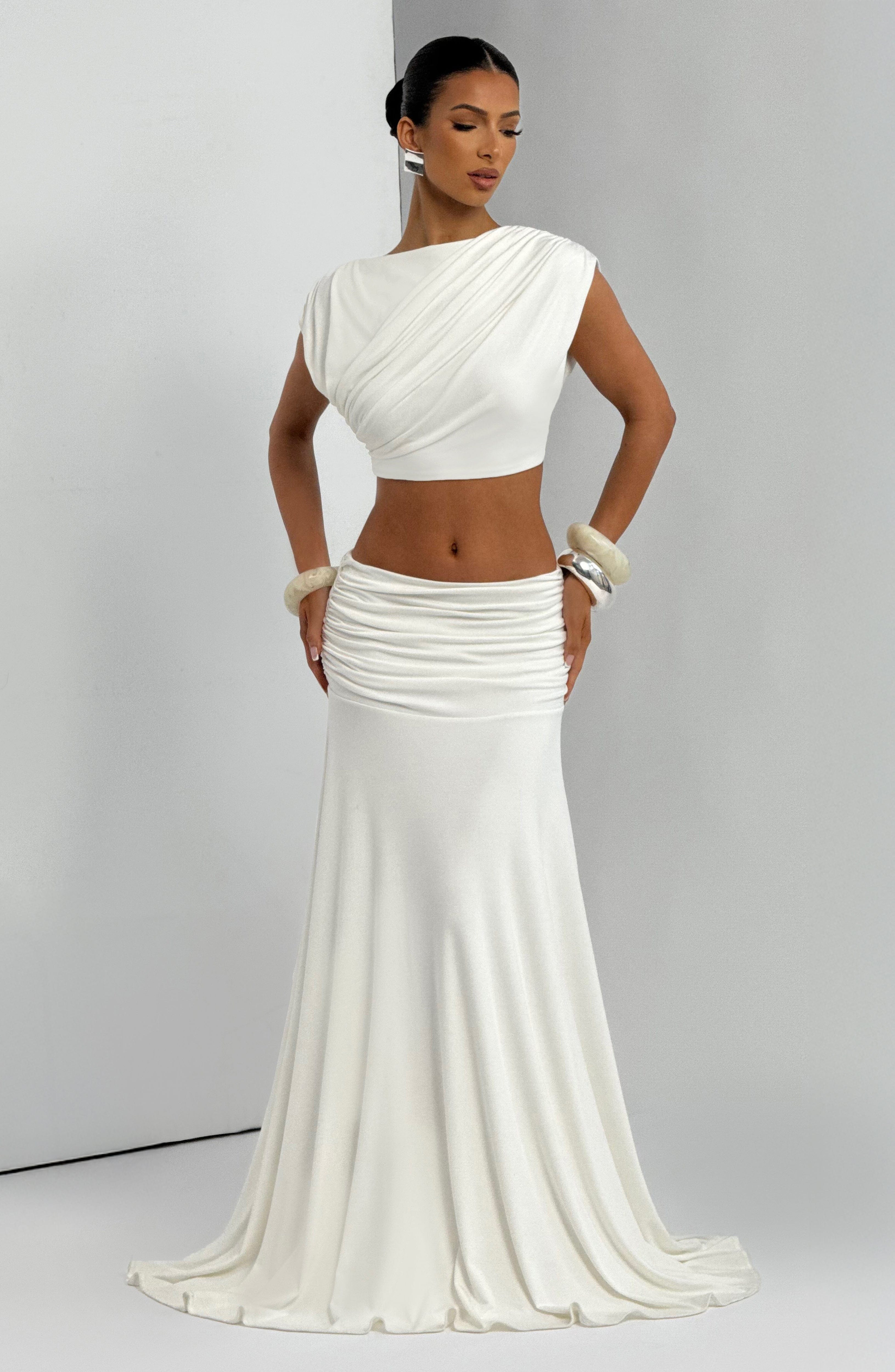 Paige Maxi Skirt - Ivory - Napalia