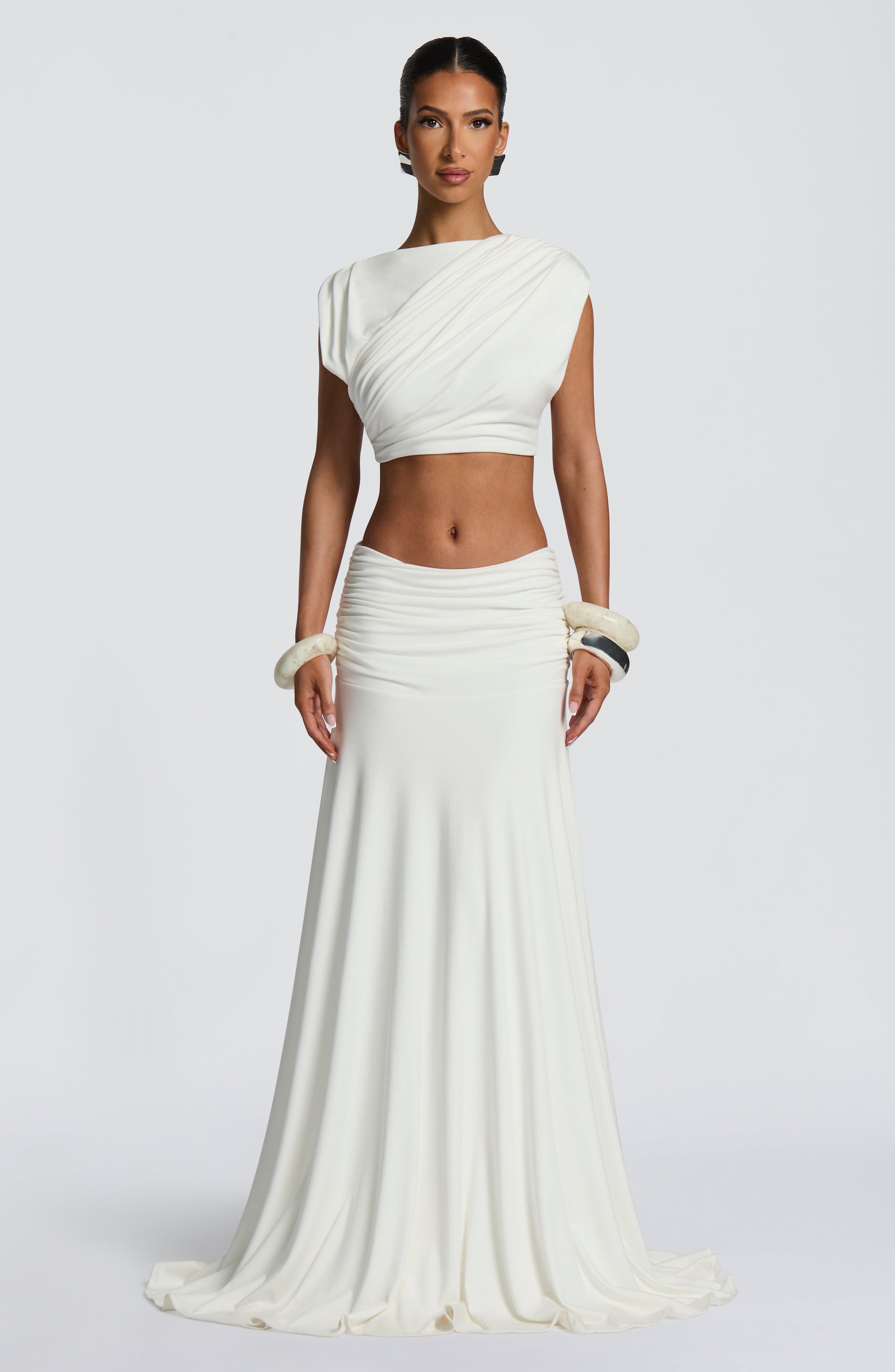 Paige Maxi Skirt - Ivory - Napalia