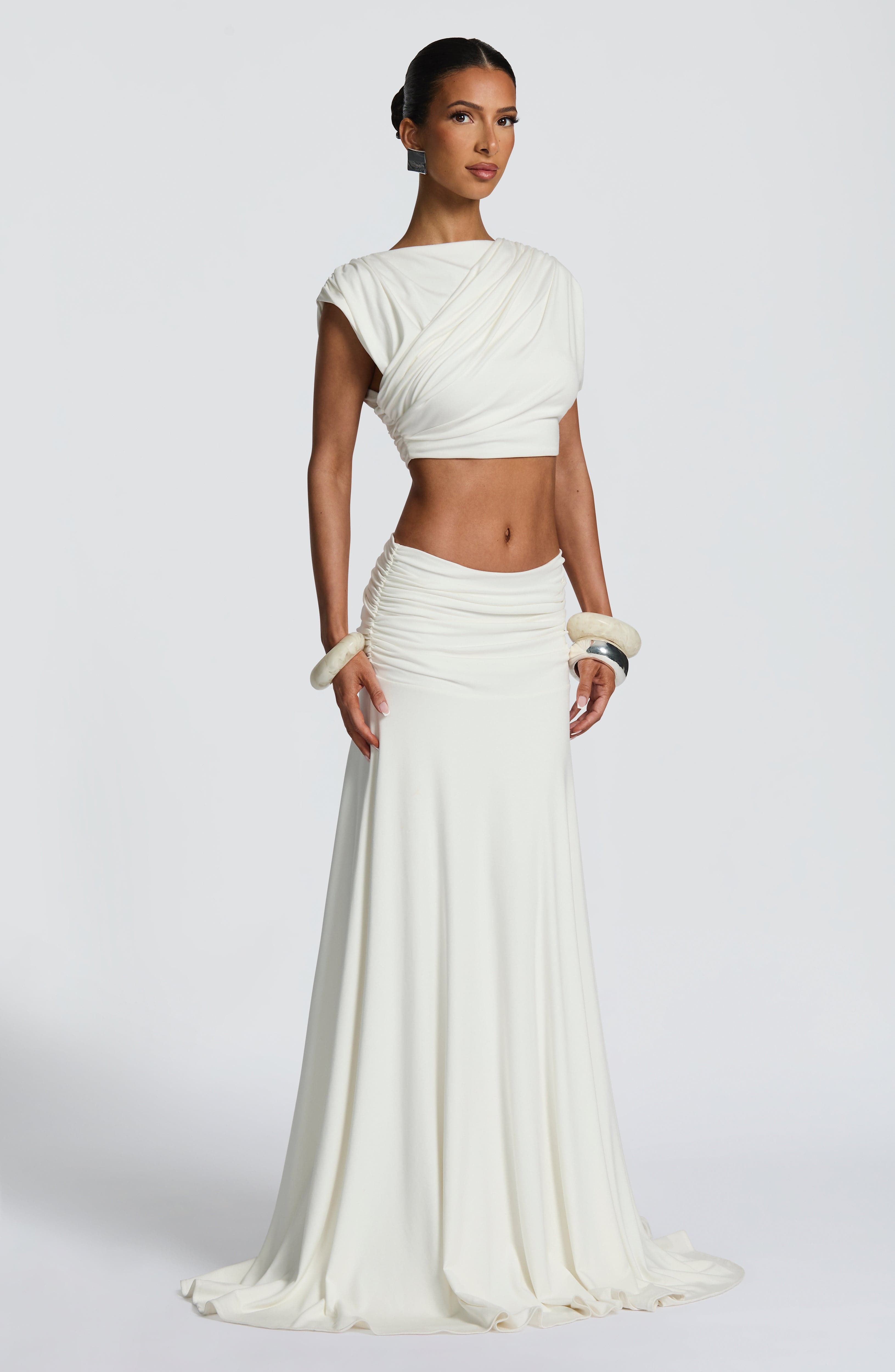 Paige Maxi Skirt - Ivory - Napalia