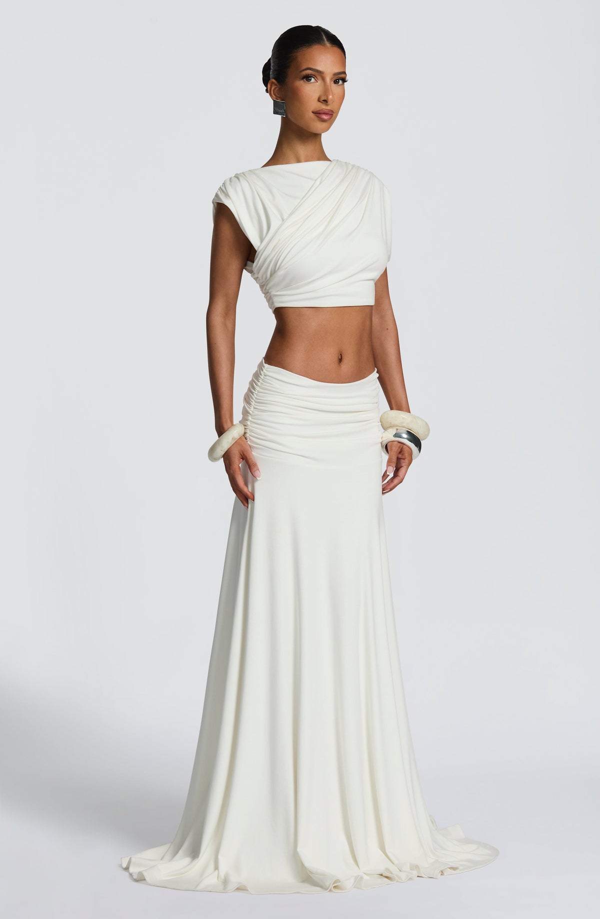 Paige Maxi Skirt - Ivory - Napalia