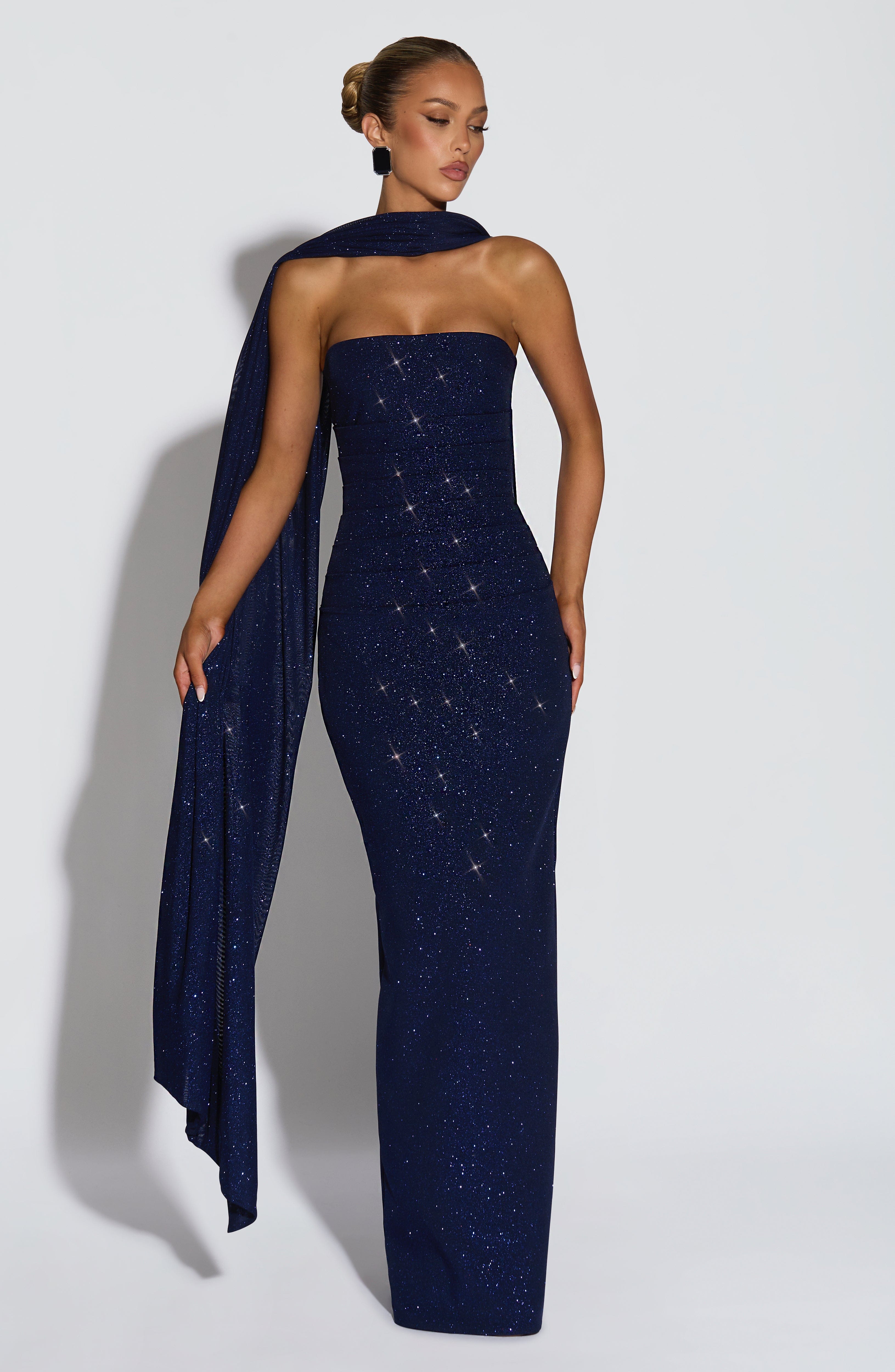 Pandra Maxi Dress - Navy Sparkle - Napalia