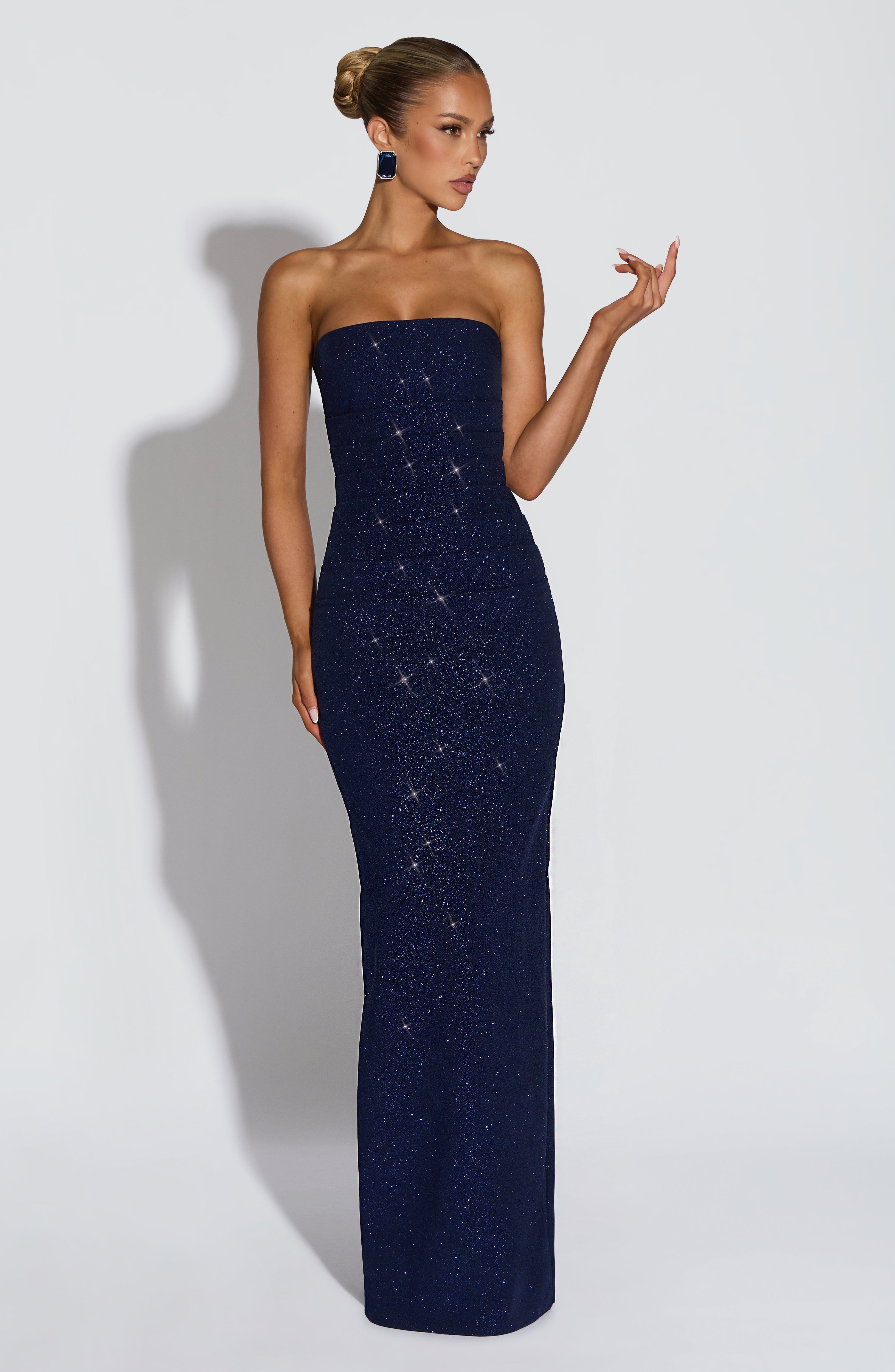 Pandra Maxi Dress - Navy Sparkle - Napalia