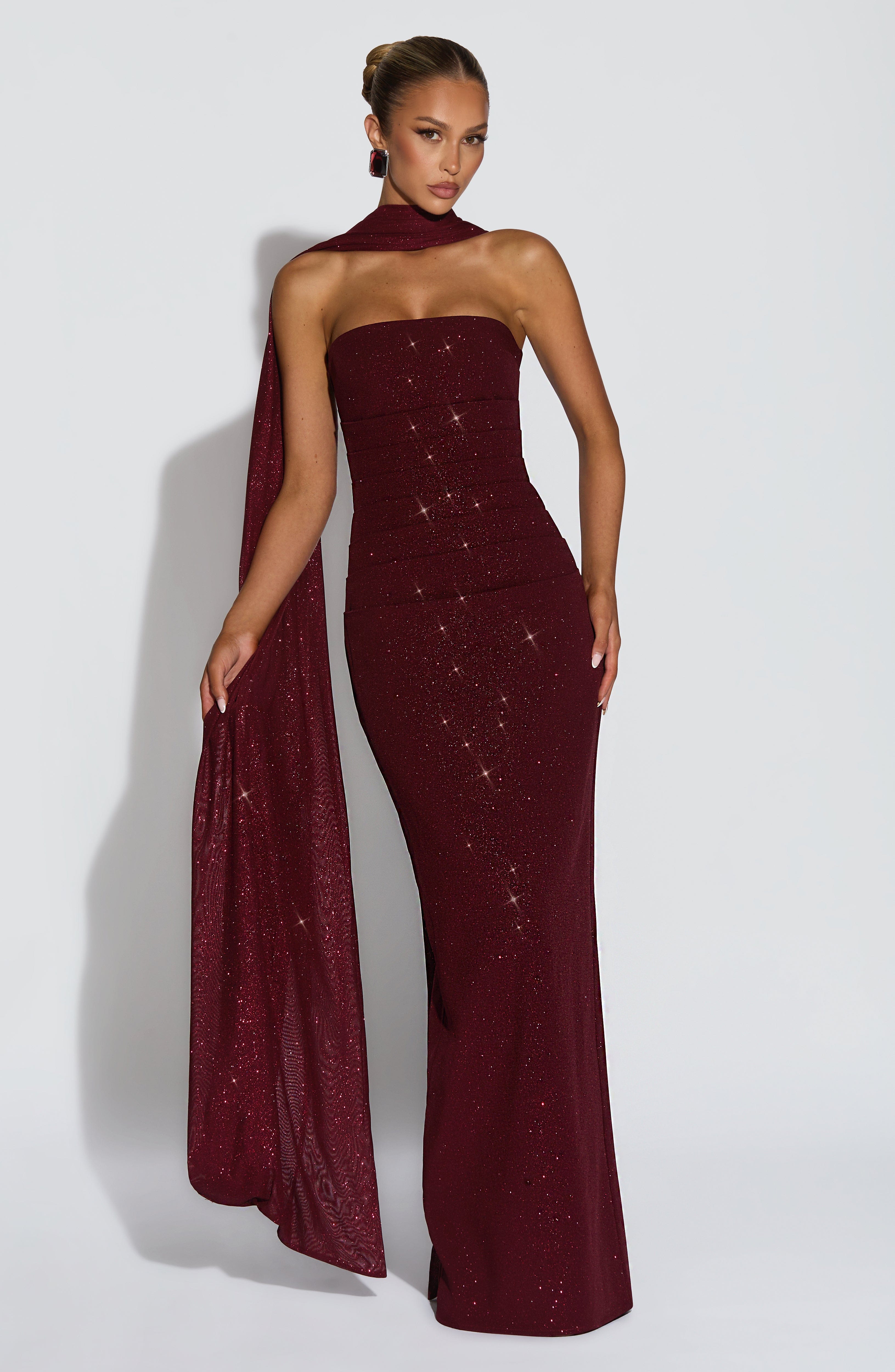 Pandra Maxi Dress - Wine Sparkle - Napalia