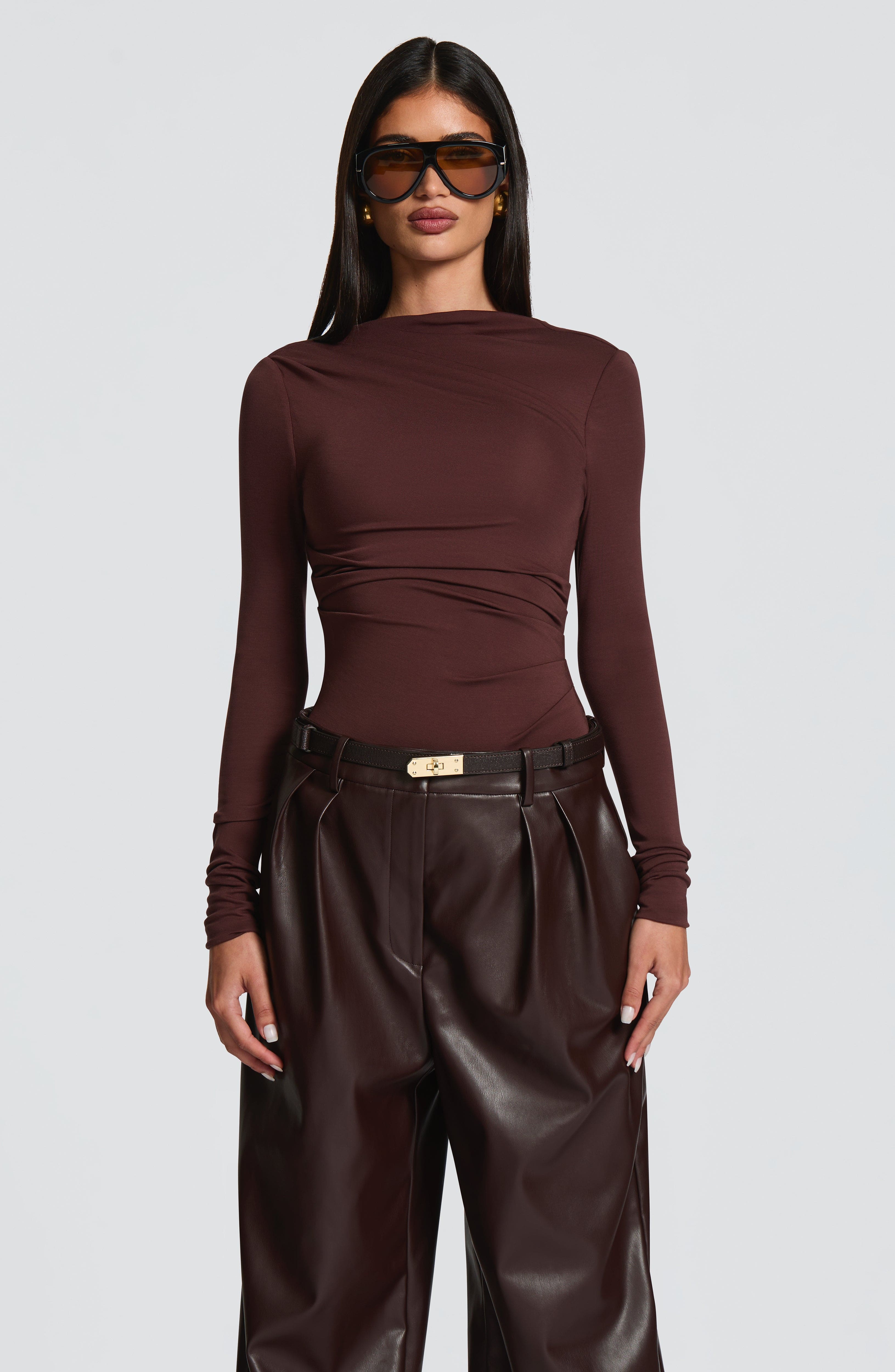 Pearson Bodysuit - Plum Brown - Napalia