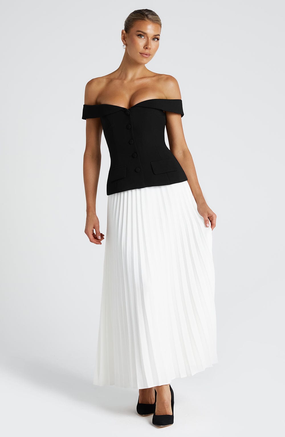 Penny Midi Skirt - Ivory - Napalia