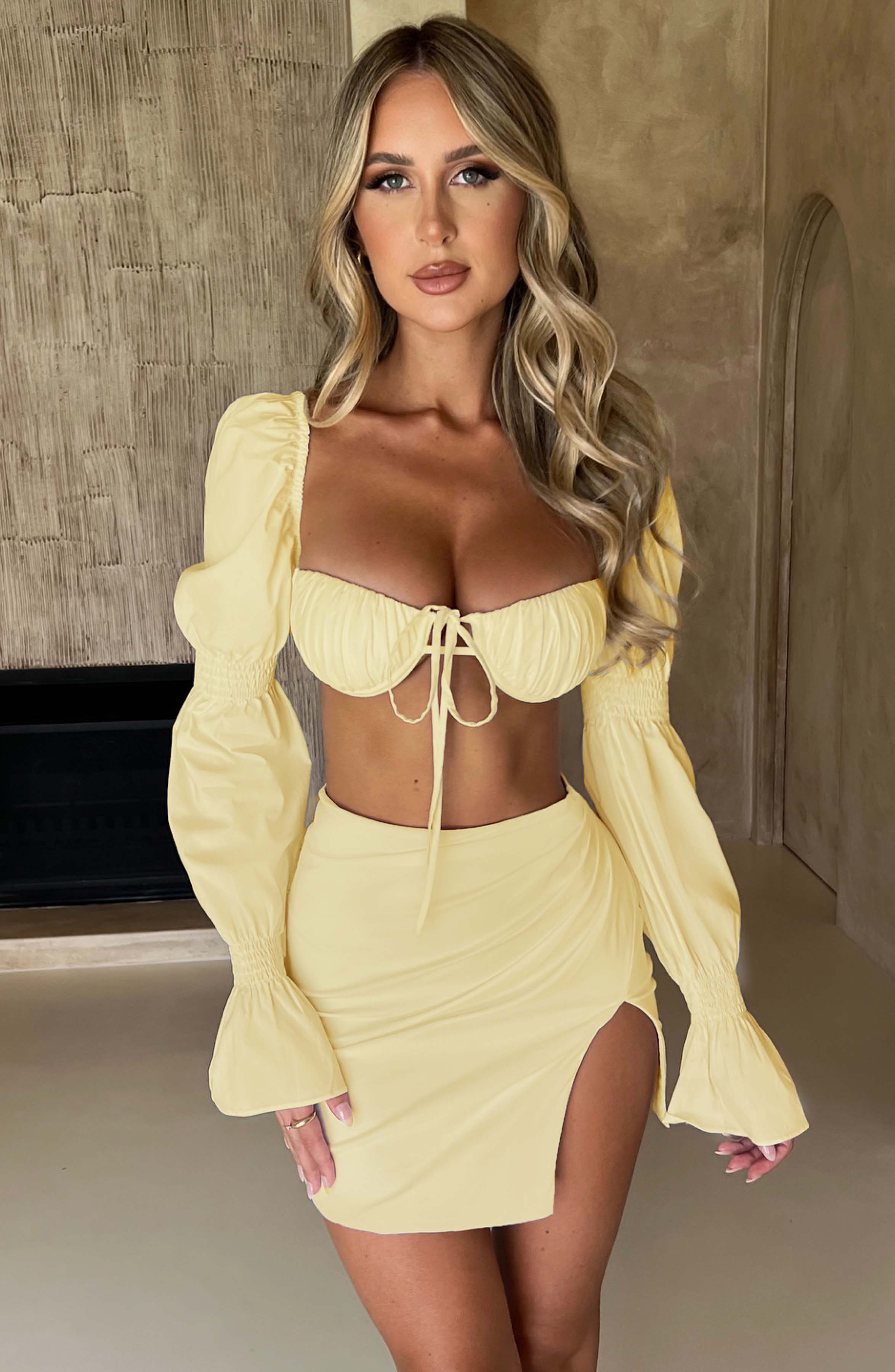 Perla Mini Skirt - Lemon - Napalia