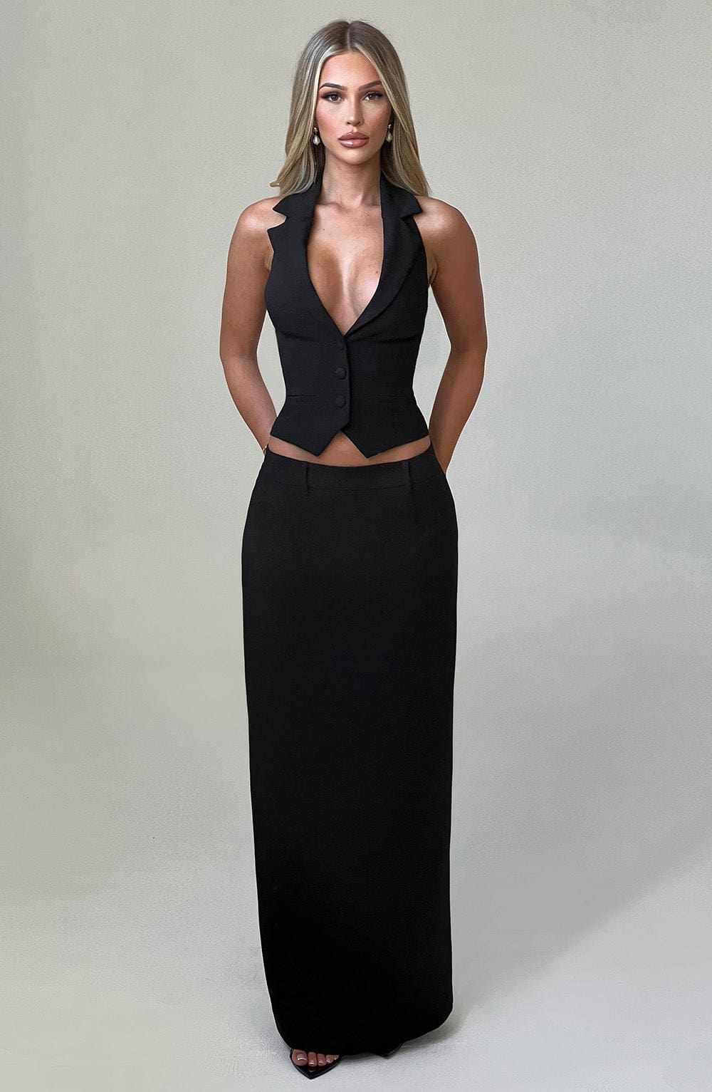 Piper Maxi Skirt - Black - Napalia