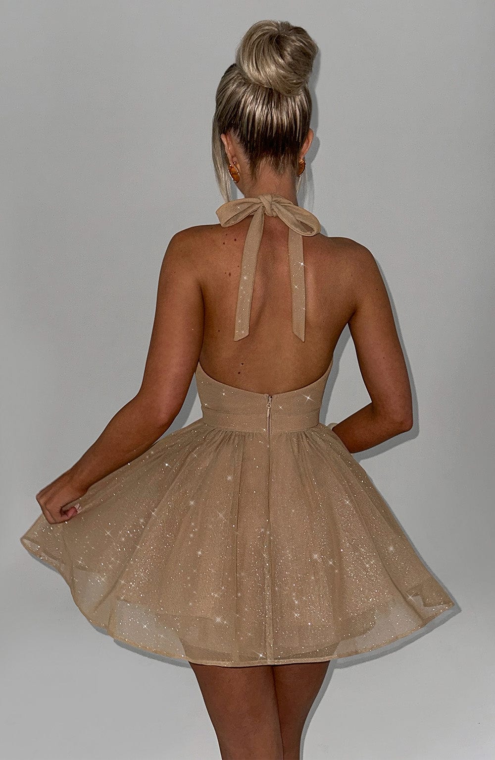 Pippa Mini Dress - Gold Sparkle - Napalia